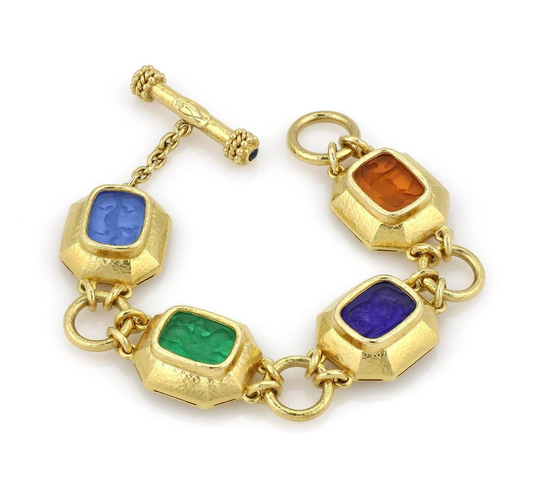Elizabeth Locke 18K YG Venetian Glass Toggle Bracelet (1 of 5)