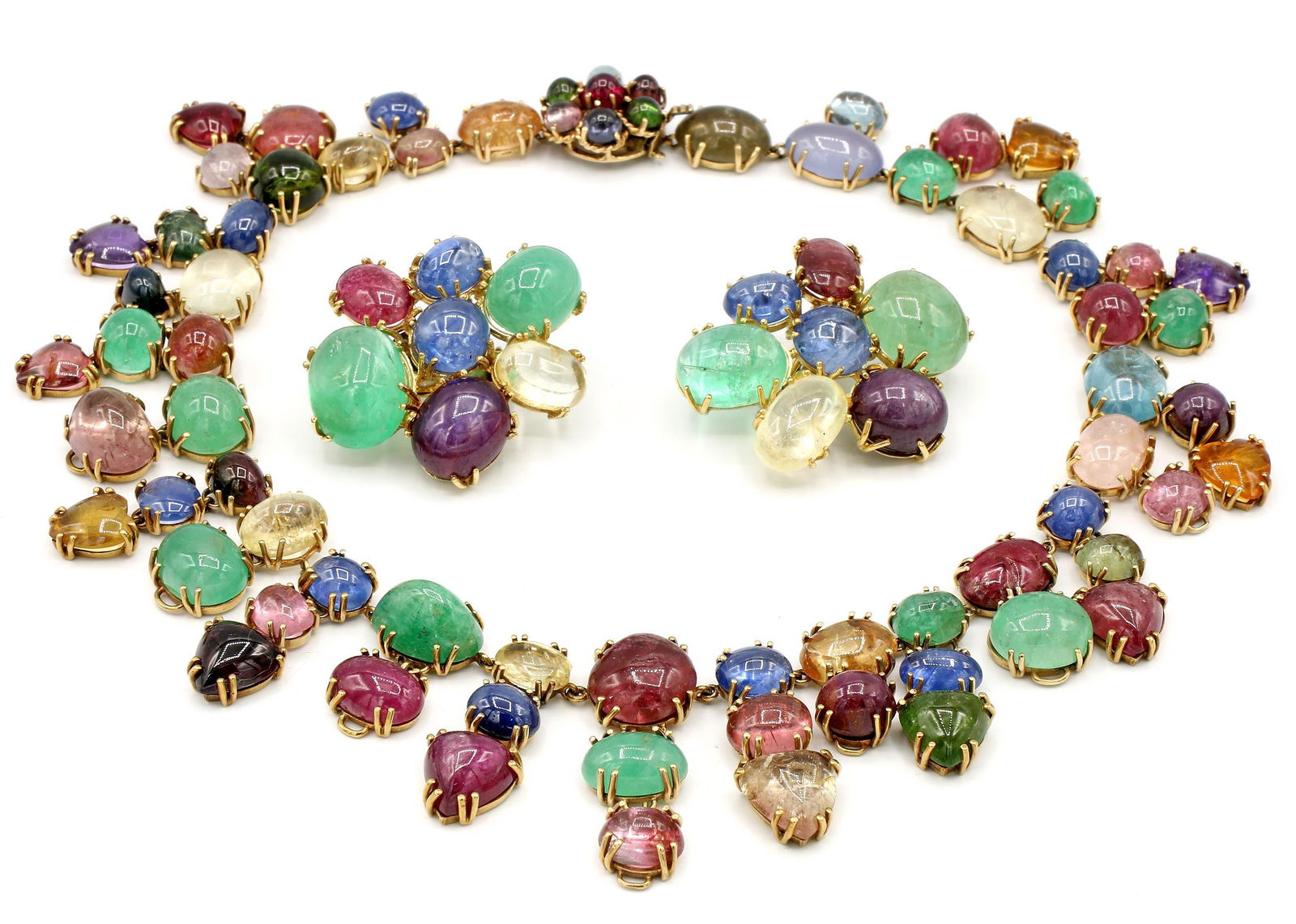 Seaman Schepps Multi Color Gemstone Neck & Earring Set (1 of 4)