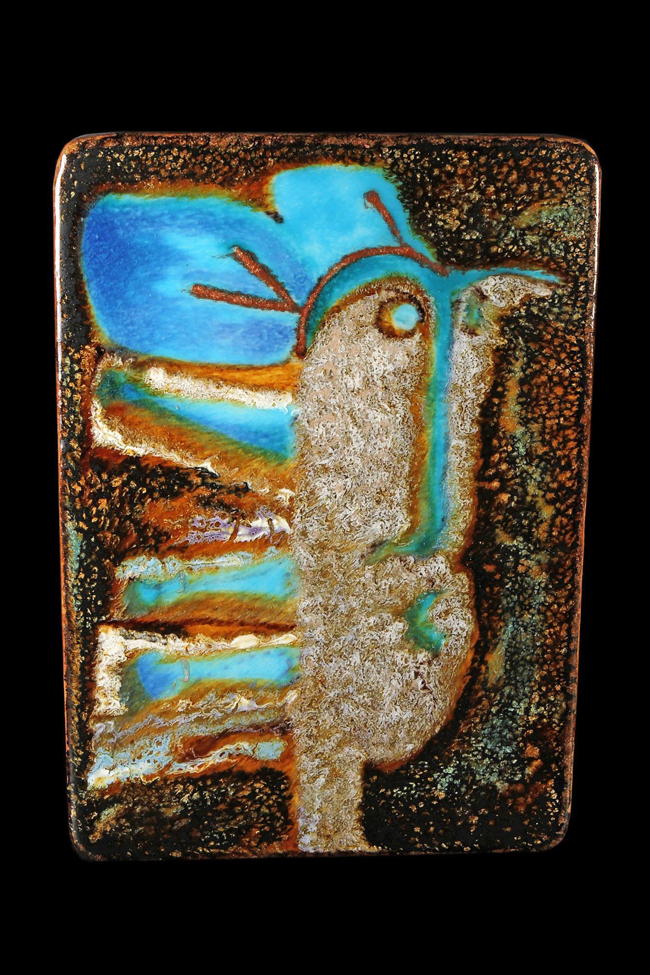 Vintage Portuguese Ceramic Rooster Plaque (1 of 2)