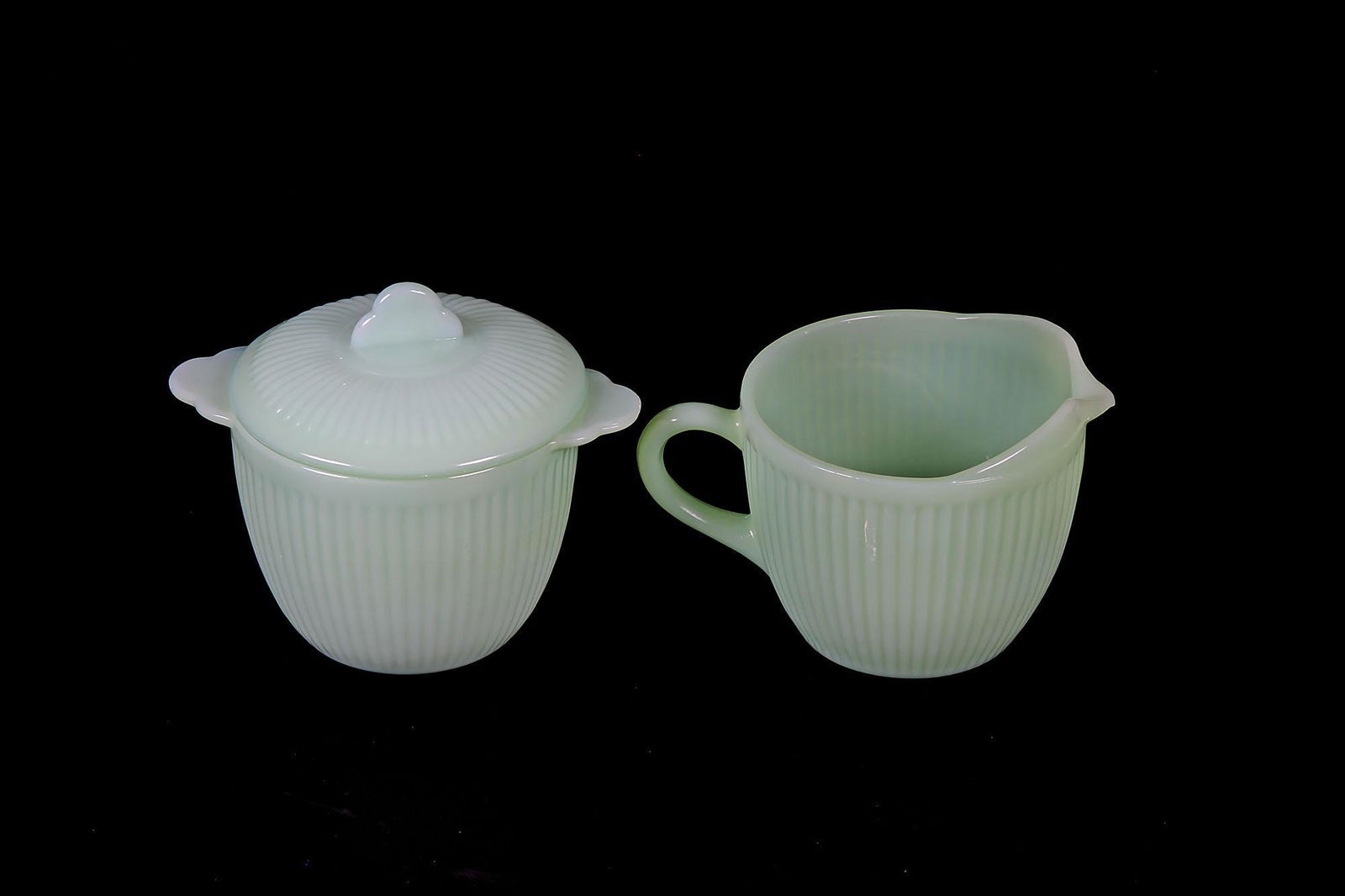 Vintage Depression Glass Fire-King Creamer & Sugar (1 of 1)