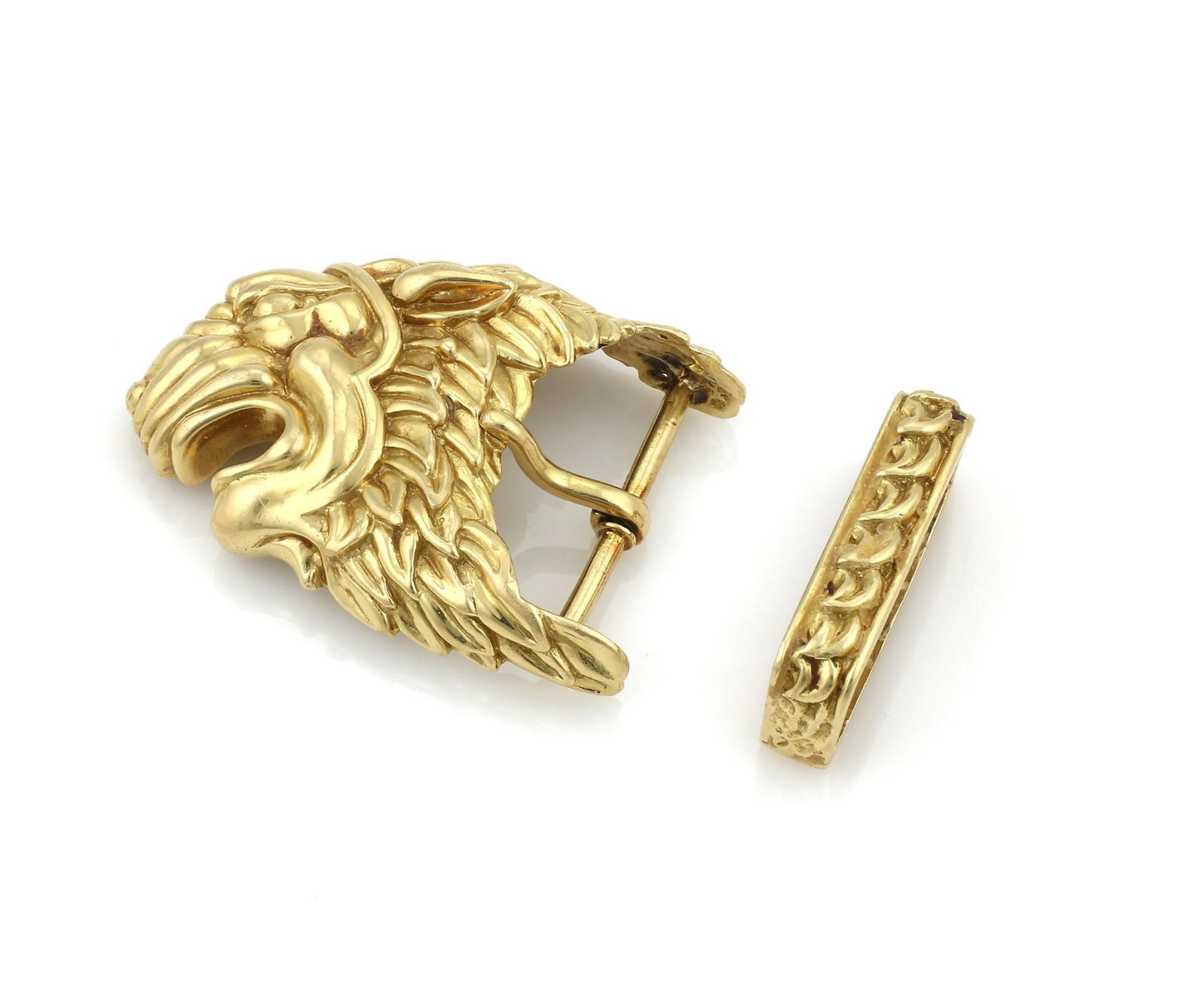 18Kt David Webb Yellow Gold Lions Head Belt Buckle (1 of 4)
