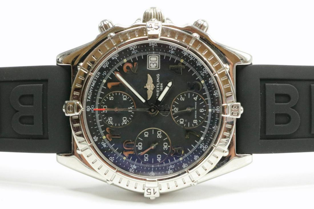 Breitling Black Dial Stainless Chronograph Watch (1 of 3)