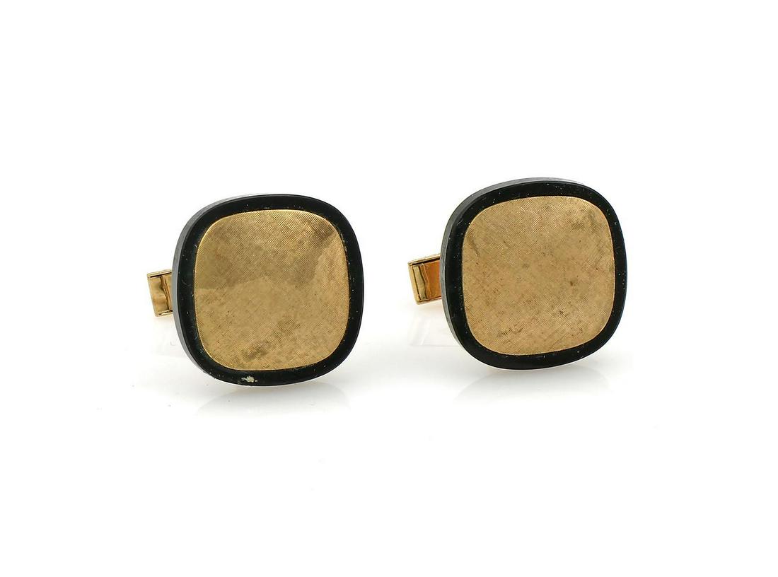 14K Yellow Gold Onyx Cufflinks (1 of 2)