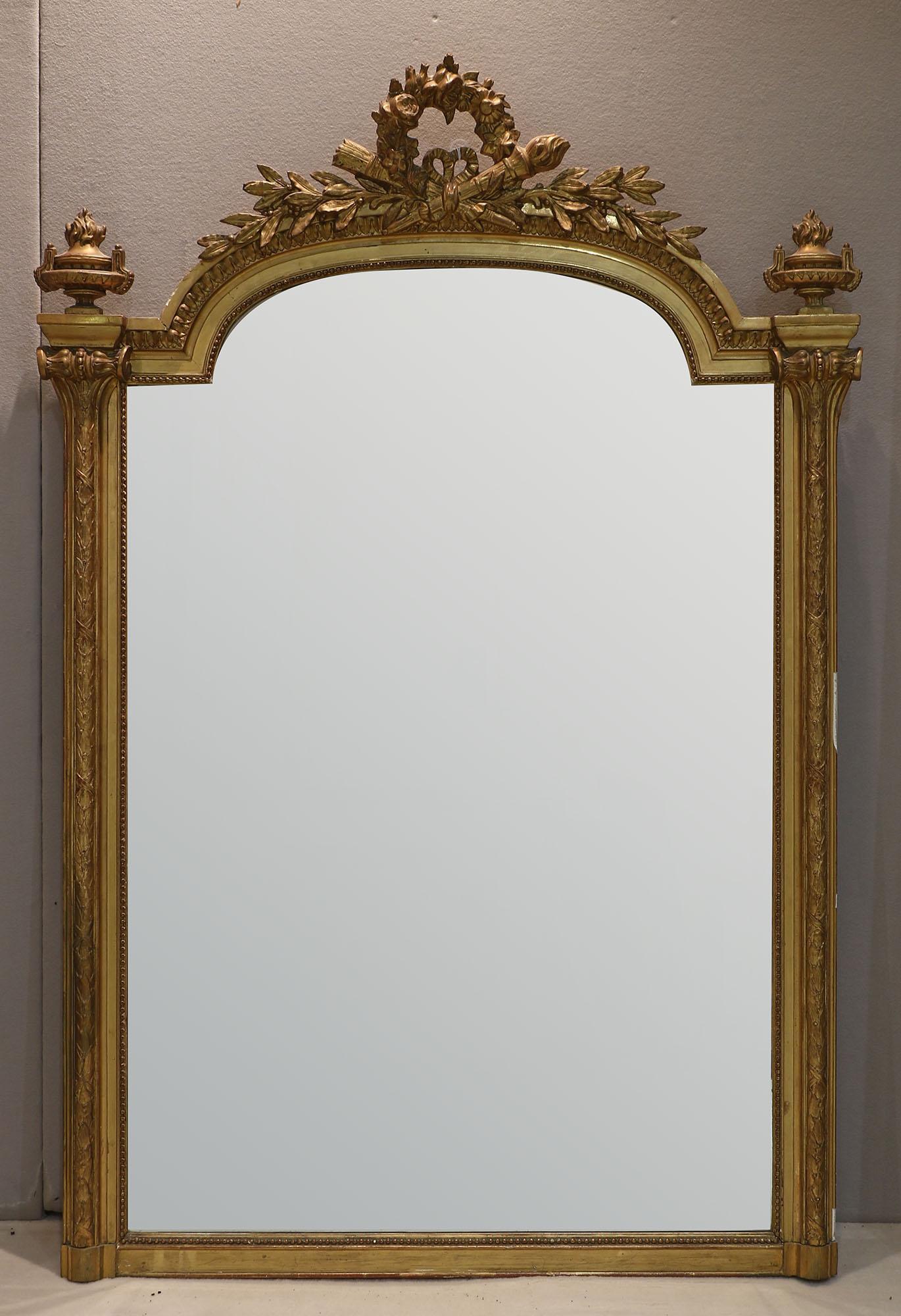 19th Century Gold Leaf Floral Mirror (1 of 3)