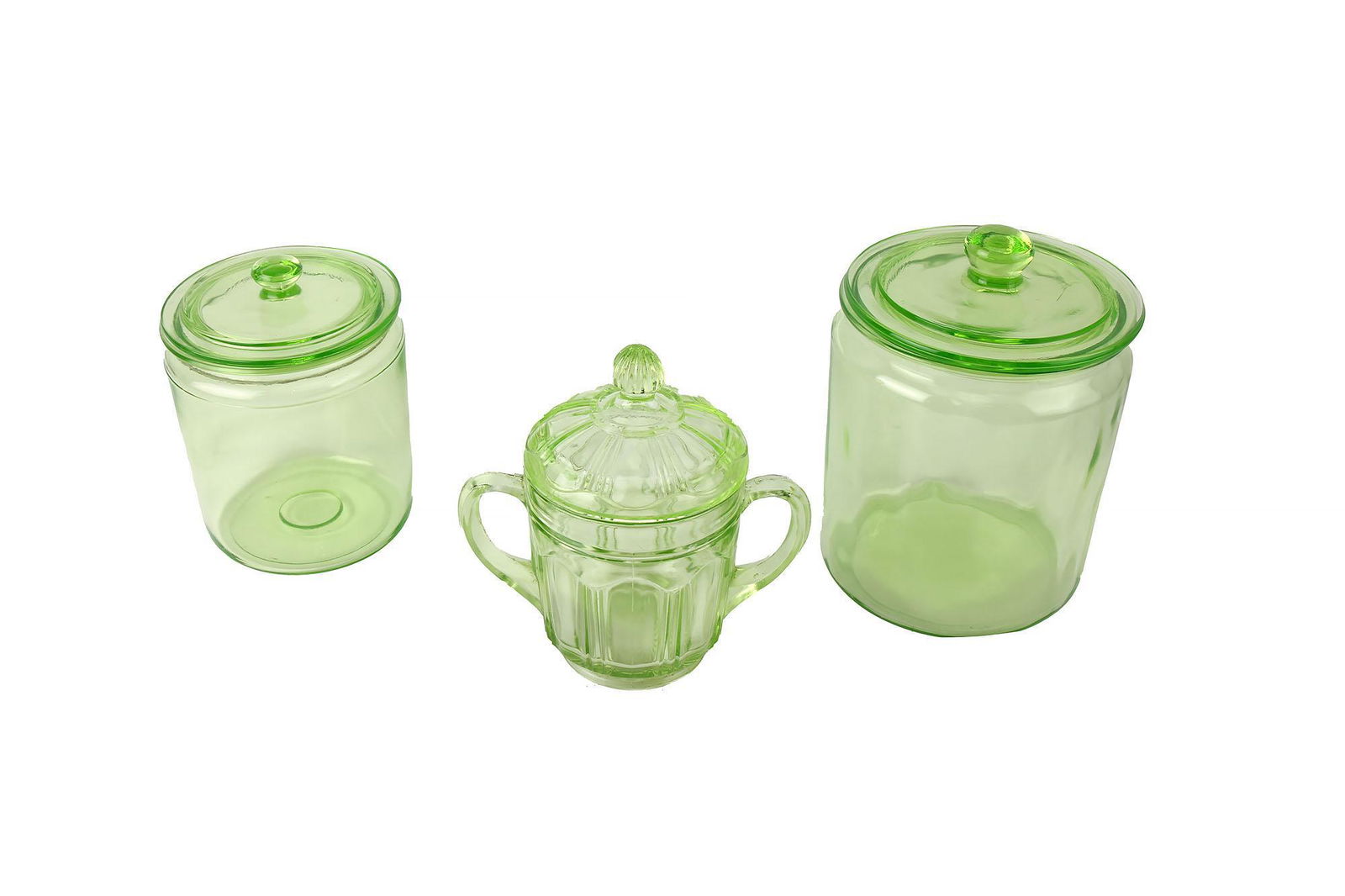 Vintage Green Depression Glass Set of 3 (1 of 1)