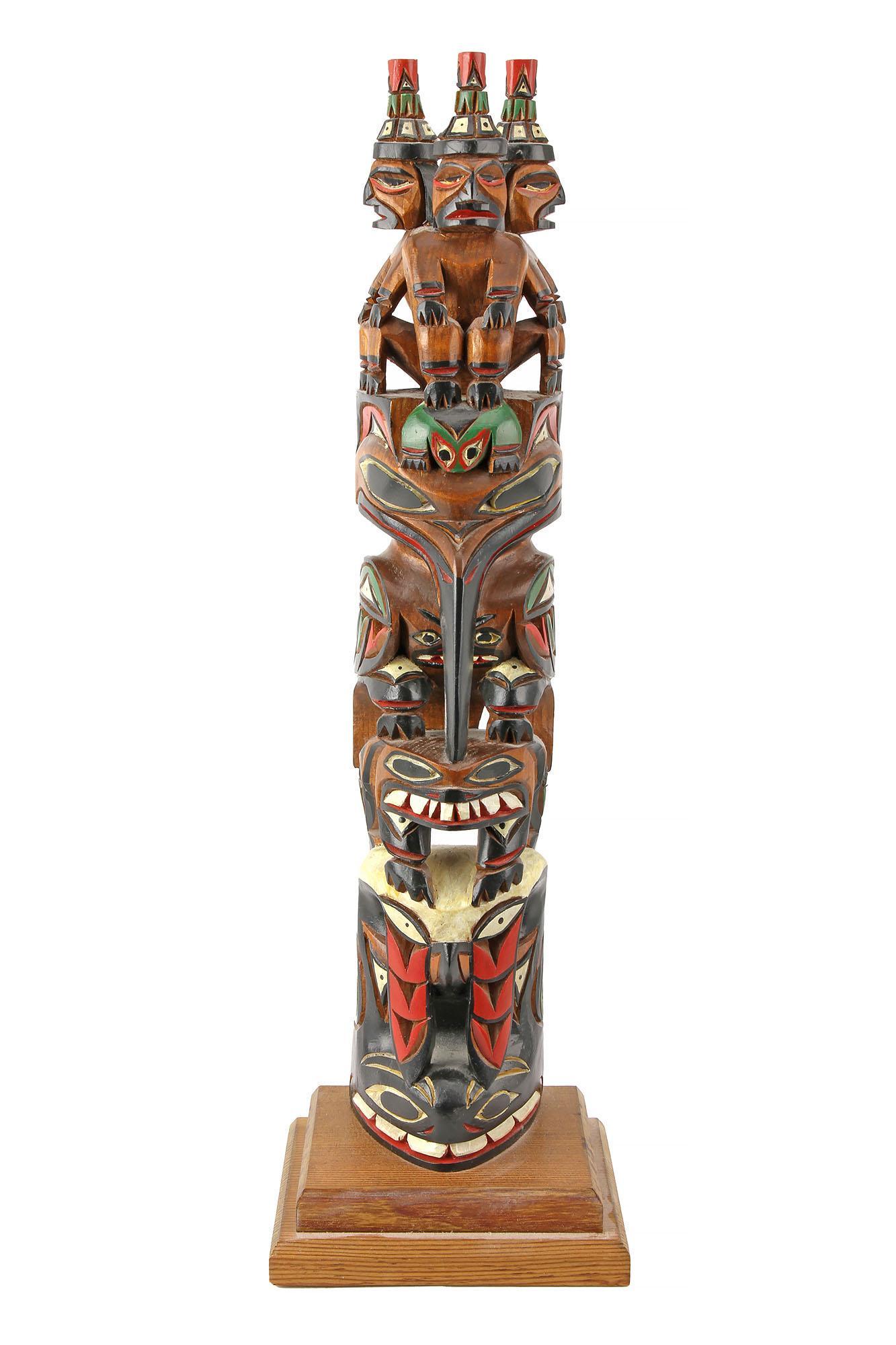 Vintage Tlingit Haida Cedar Totem Carving (1 of 4)
