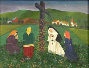 Lawrence Lebduska (American, 1894-1966) Oil on Canvas