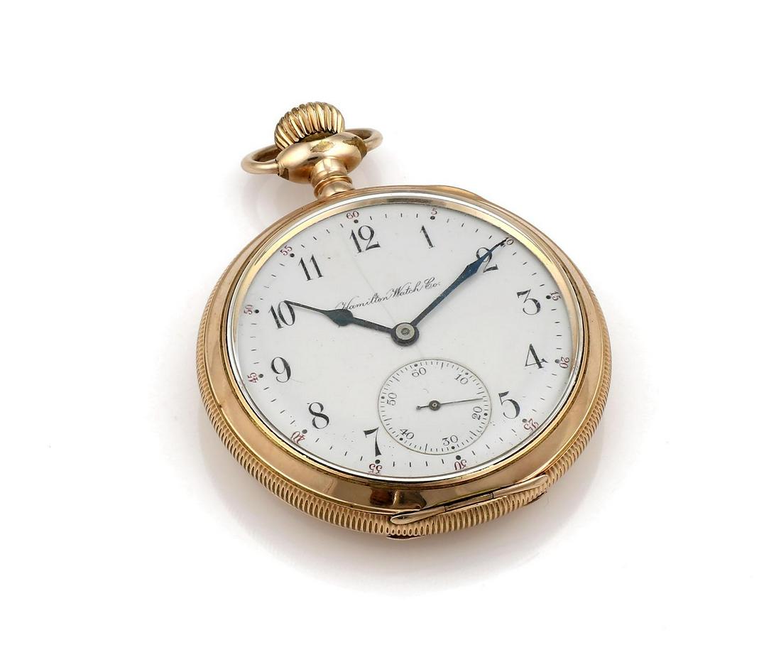 Hamilton Watch Co Pocket Watch Gold Filled (1 of 4)