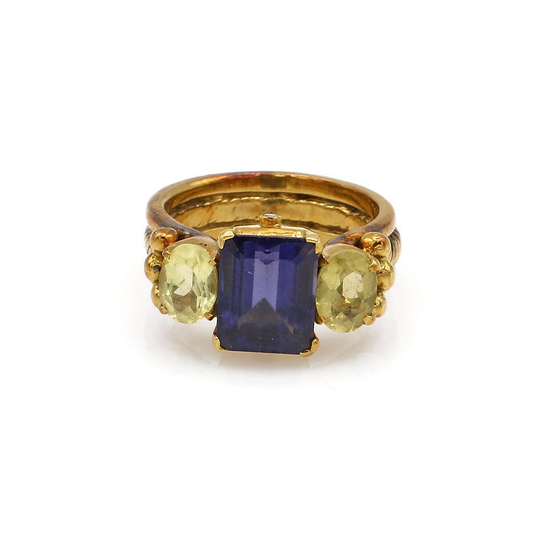 18K Yellow Gold Tanzanite & Lemon Citrine Band (1 of 3)
