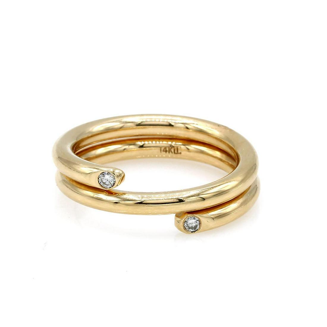 14K Yellow Gold Diamond Coil Ring (1 of 2)