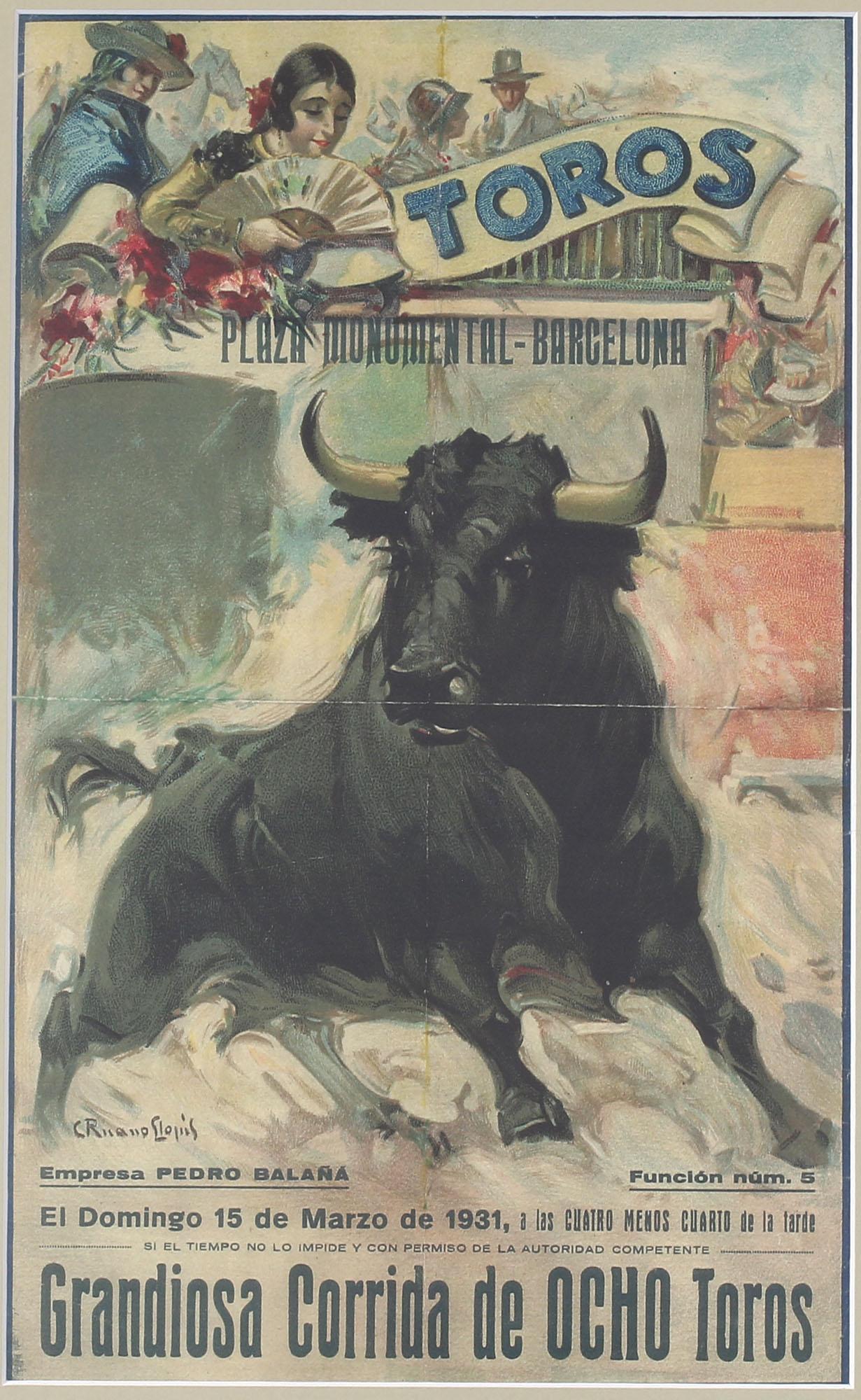 Carlos Ruano Llopis (SPANISH, 1879-1950) Toros Poster (1 of 3)
