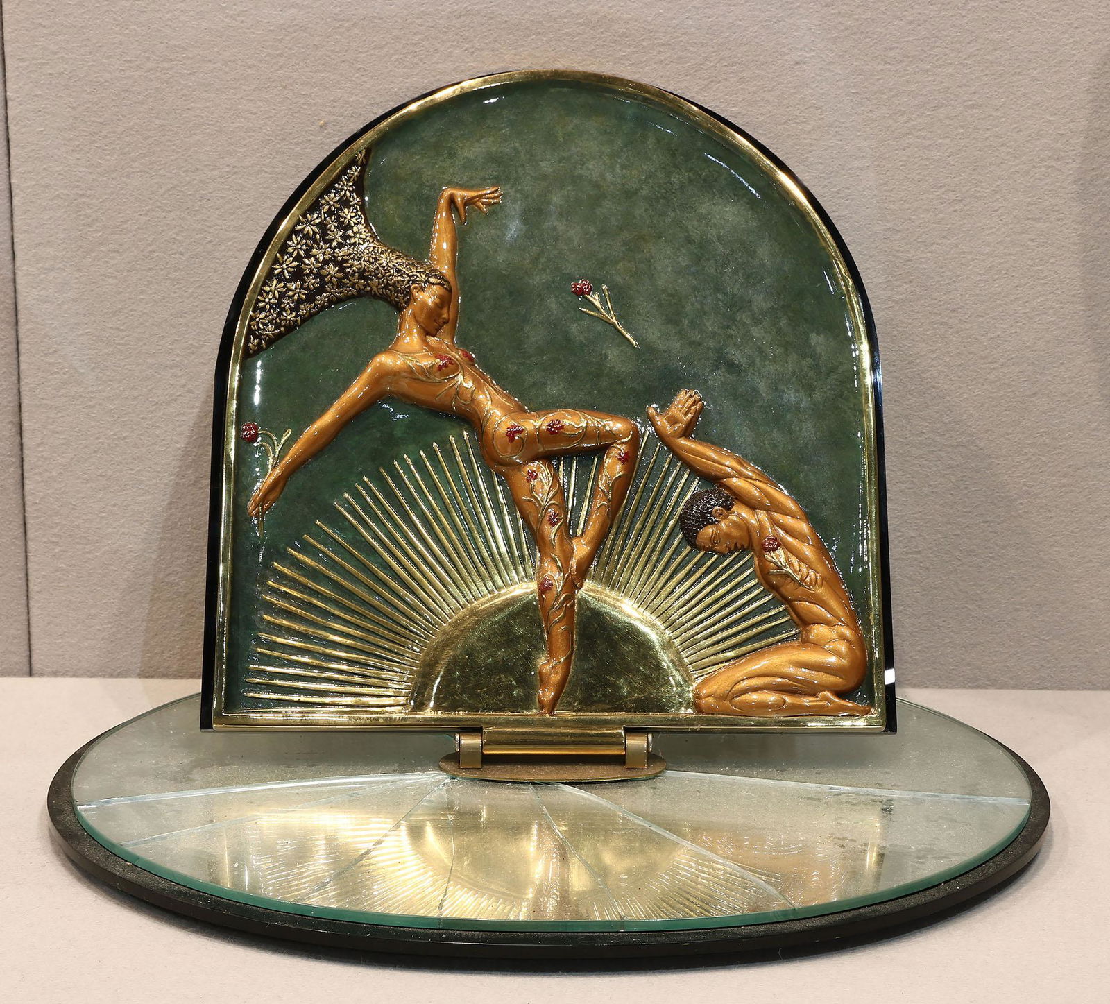 Erte Bronze Femme Fatale Vanity Mirror (1 of 4)