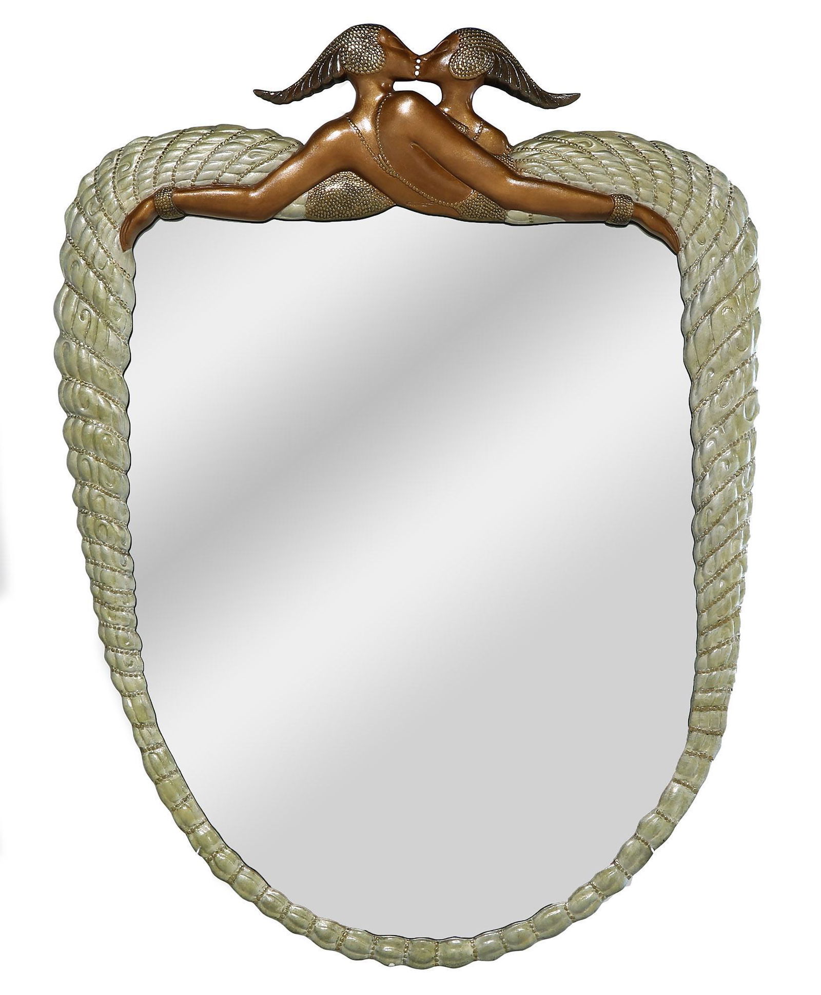 Erte Narcissism Bronze Wall Mirror (1 of 4)