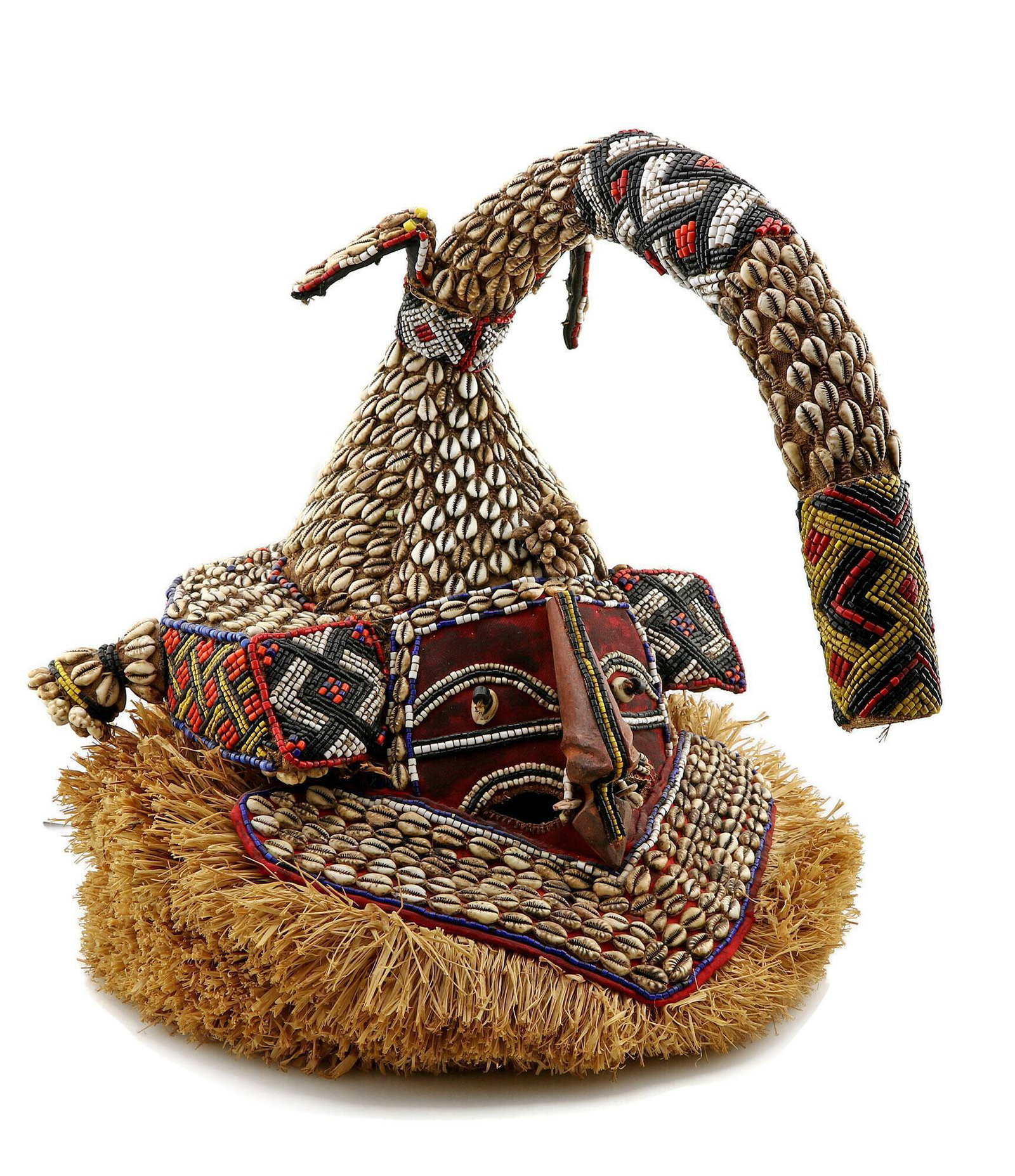 Kuba Bwoom Beaded Tribal Headdress (1 of 3)