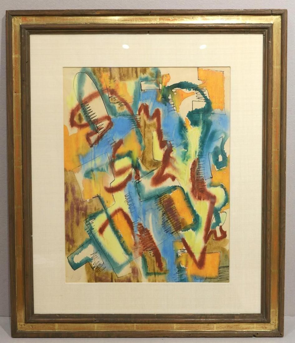 George Sugarman Abstract Work on Paper: George Sugarman (American 1912-1999) Abstract Work on Paper. Measurements - 13" wide x 17 1/4" high, total with frame - 21 3/4" wide x 26" high. #WPM919310 Please review all photos closely. The nonapp