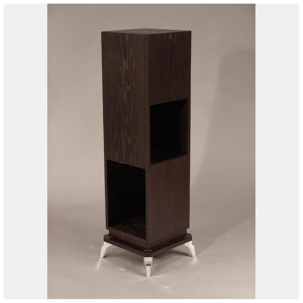 Rene Prou (1889-1947) Stained Oak and Metal Pedestal (1 of 3)