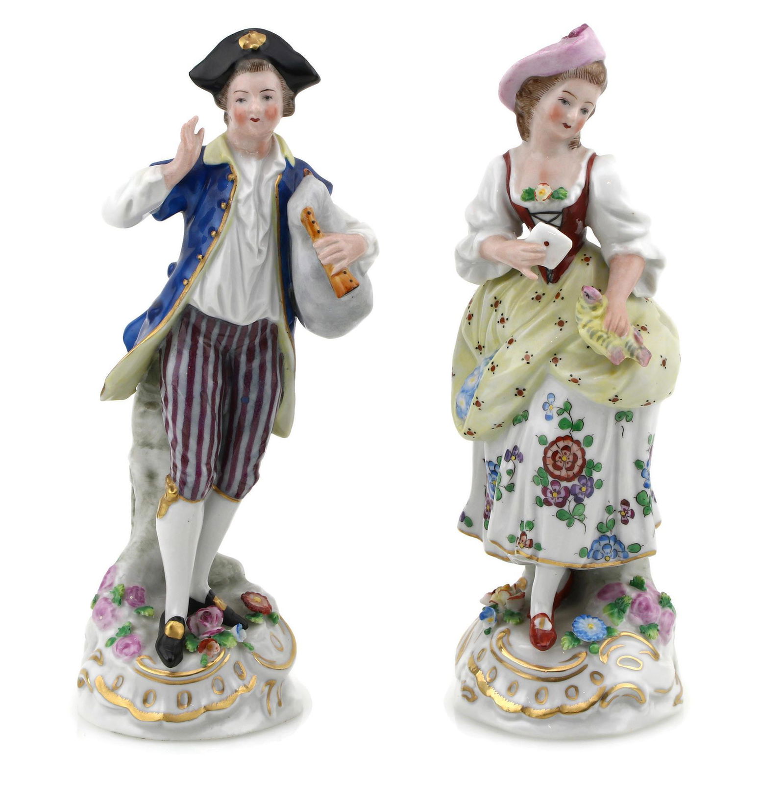 Pair of Sitzendorf Porcelain Figurines (1 of 3)