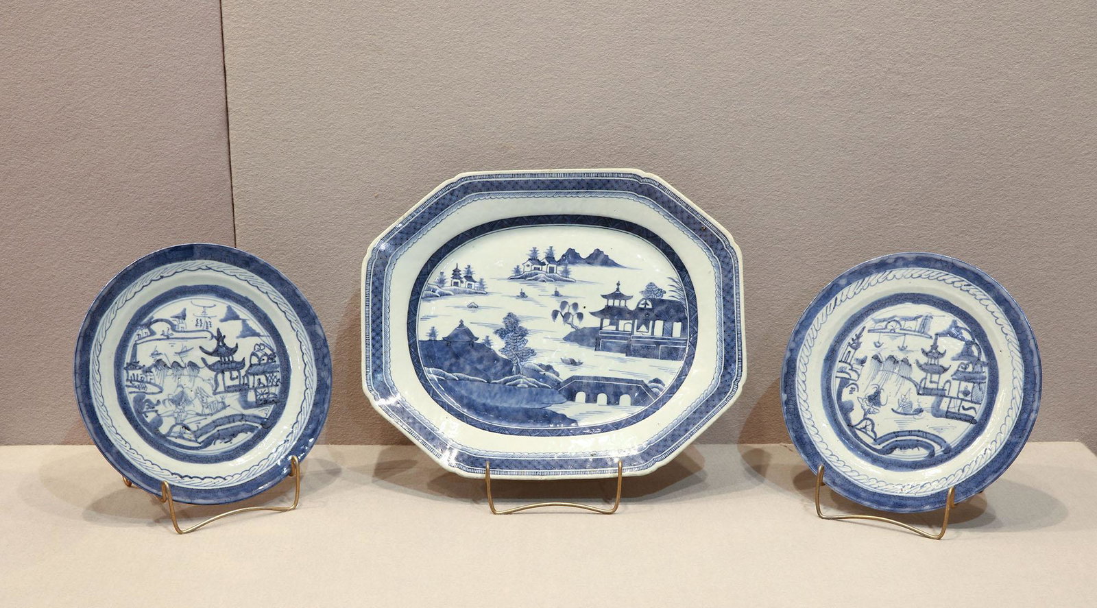 19th Century Cantonese Plate and Tray Set (1 of 6)