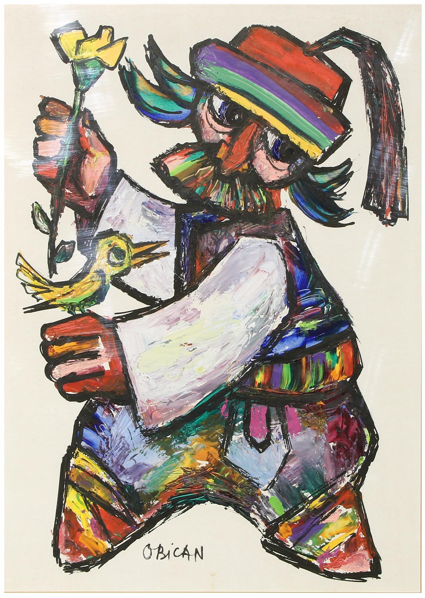 Jovan Obican (French, 1918-1986) Acrylic on Board (1 of 4)