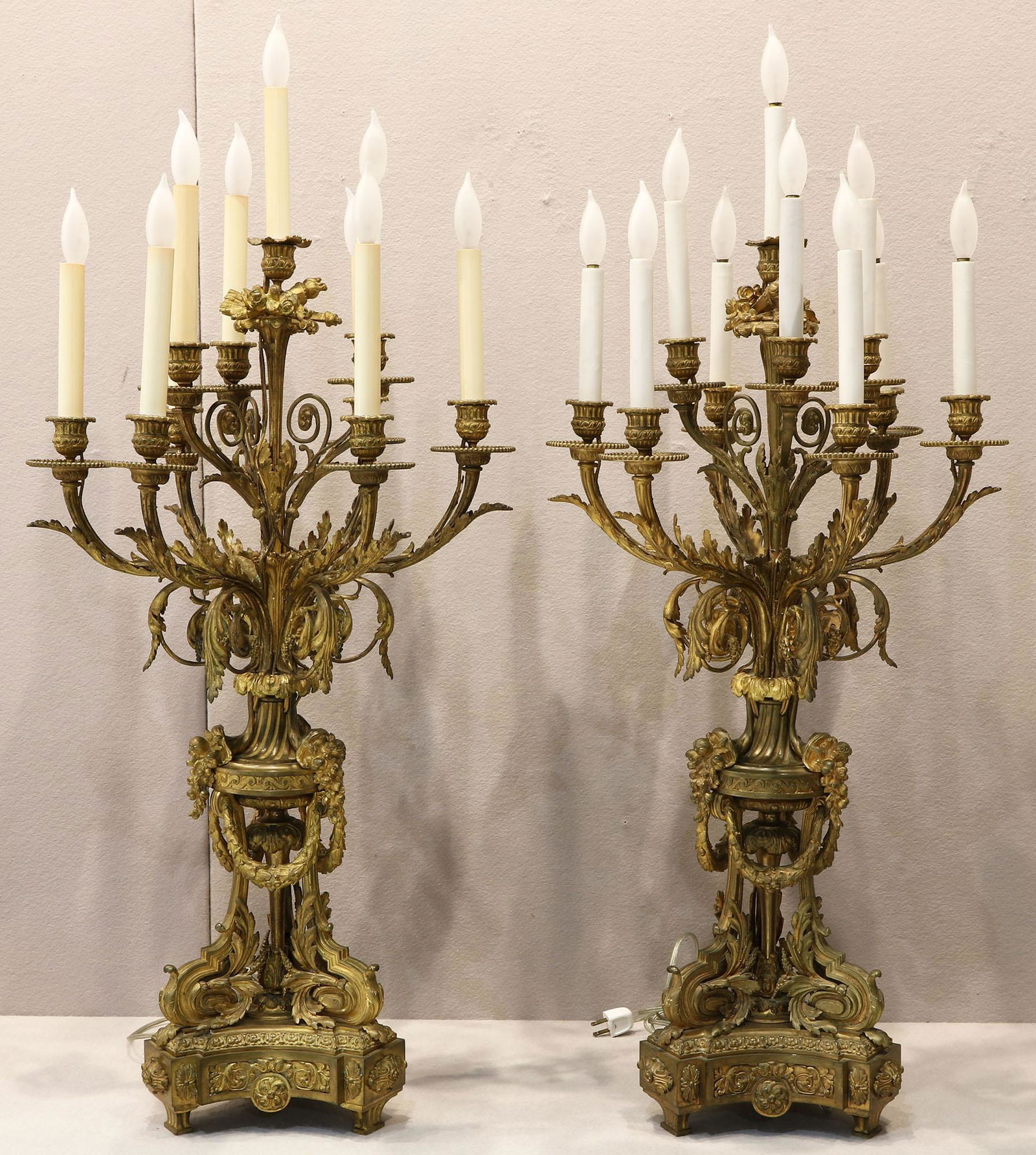 19th Century Electrified 10 Light Candelabras (1 of 4)