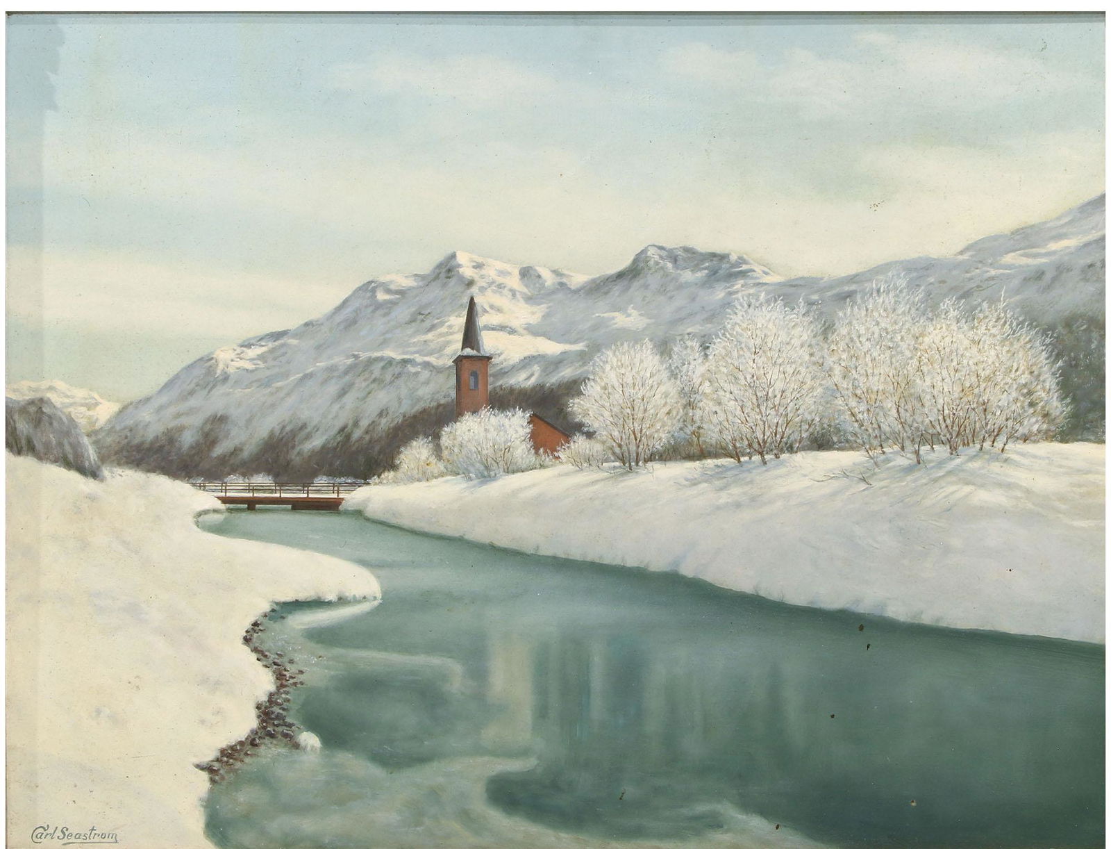 Carl Seastrom Landscape Oil on Board (1 of 4)