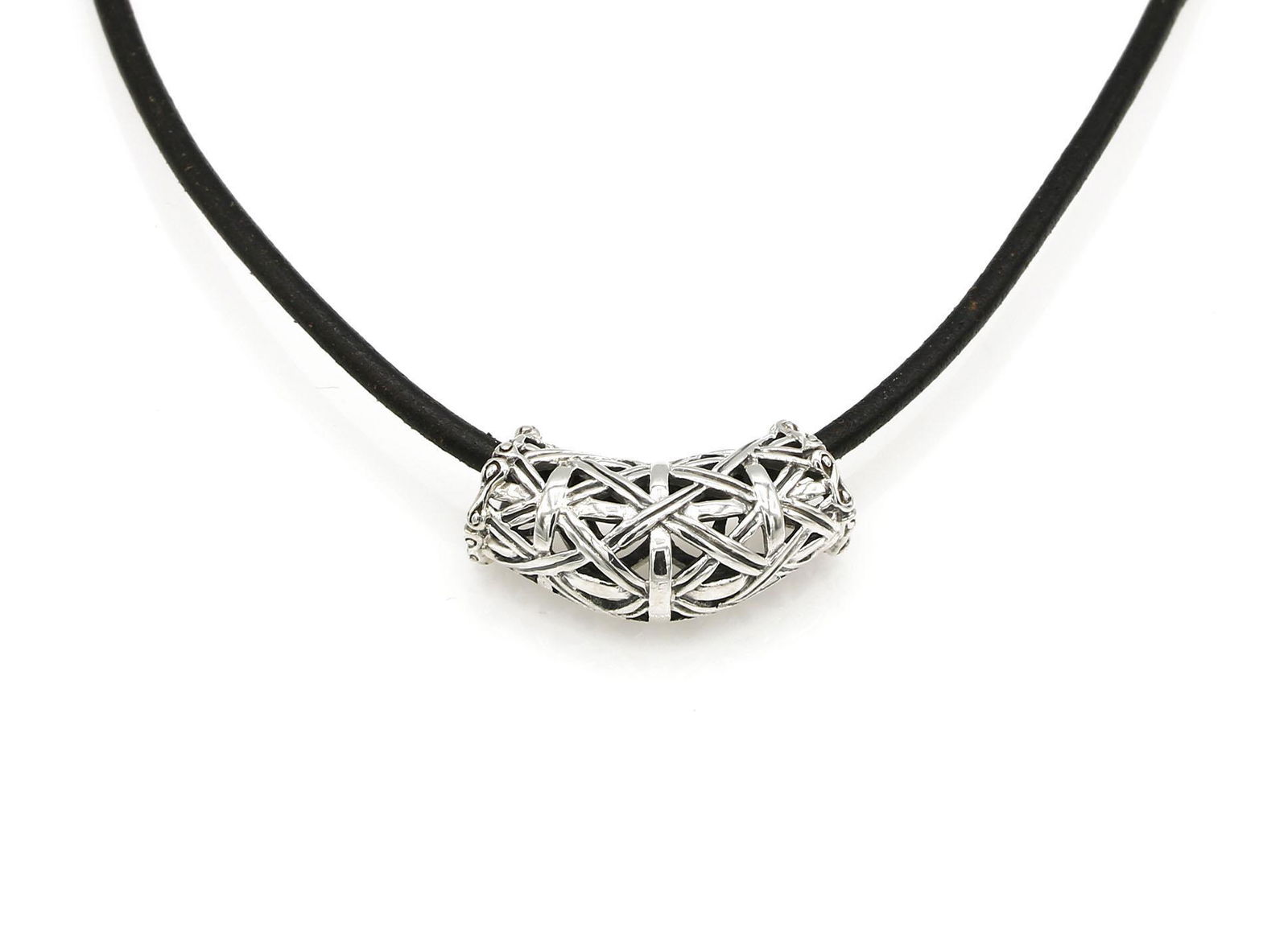 Sterling Silver Slide Pendant on Black Cord (1 of 3)