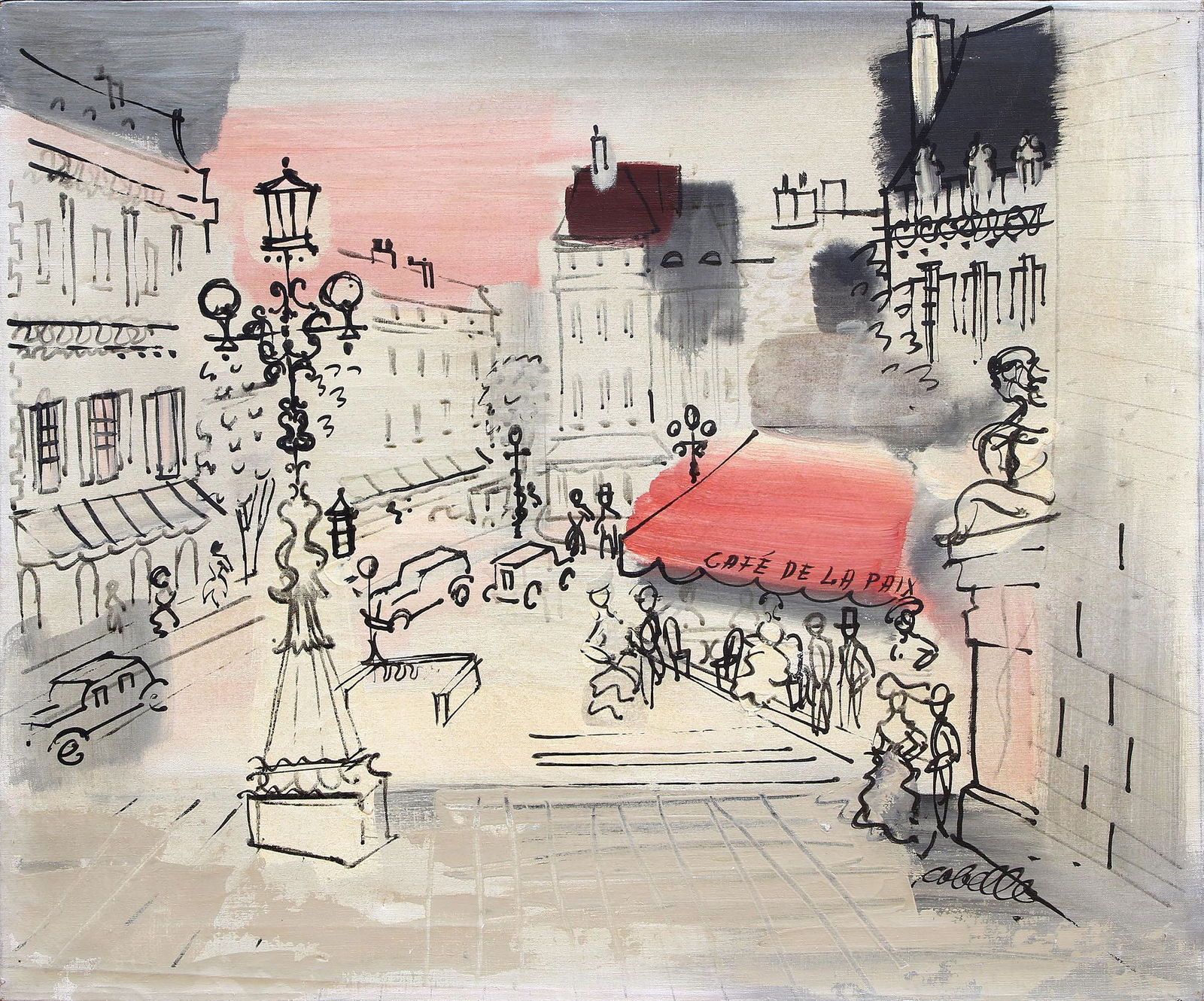 Charles Cobelle (French, 1902-1998) Cafe De La Prix (1 of 5)