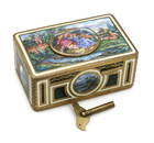 Austrian Hand Painted Brass Bird Music Box