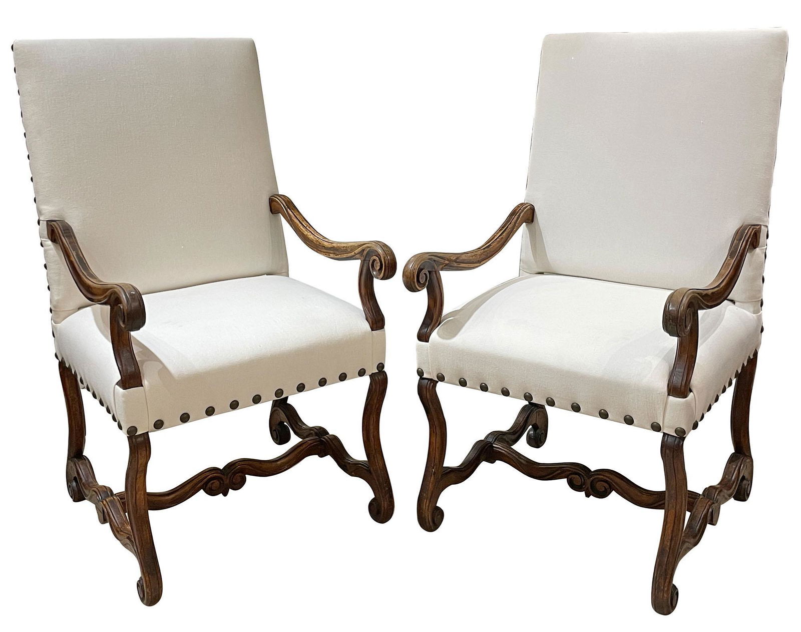 Pair of French Mahogany Louis XIV Style Armchairs (1 of 5)