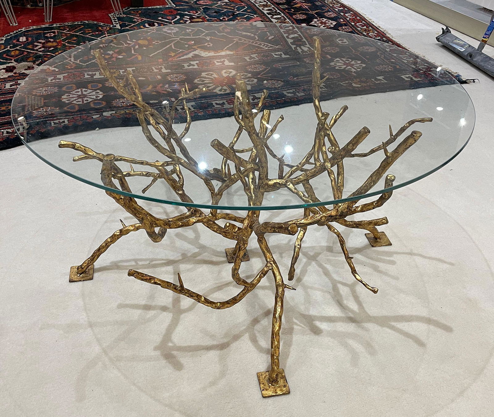 Brass Branch Glass Top Coffee Table (1 of 3)