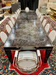 Hardwood Dining Table with 18 Casamidy Chairs