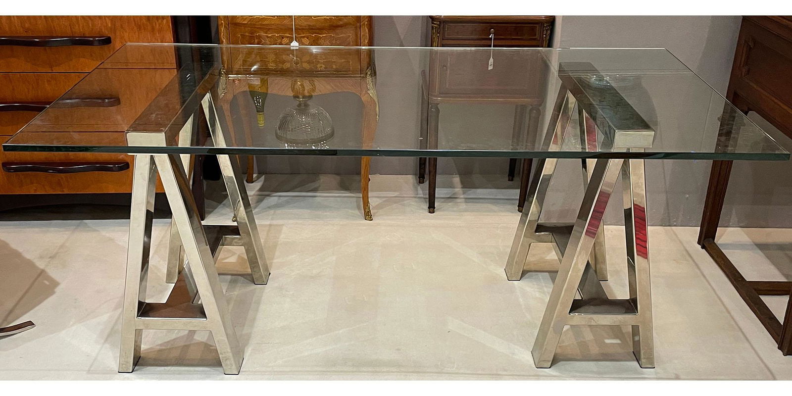 Williams Sonoma Mason Glass Top Desk (1 of 4)