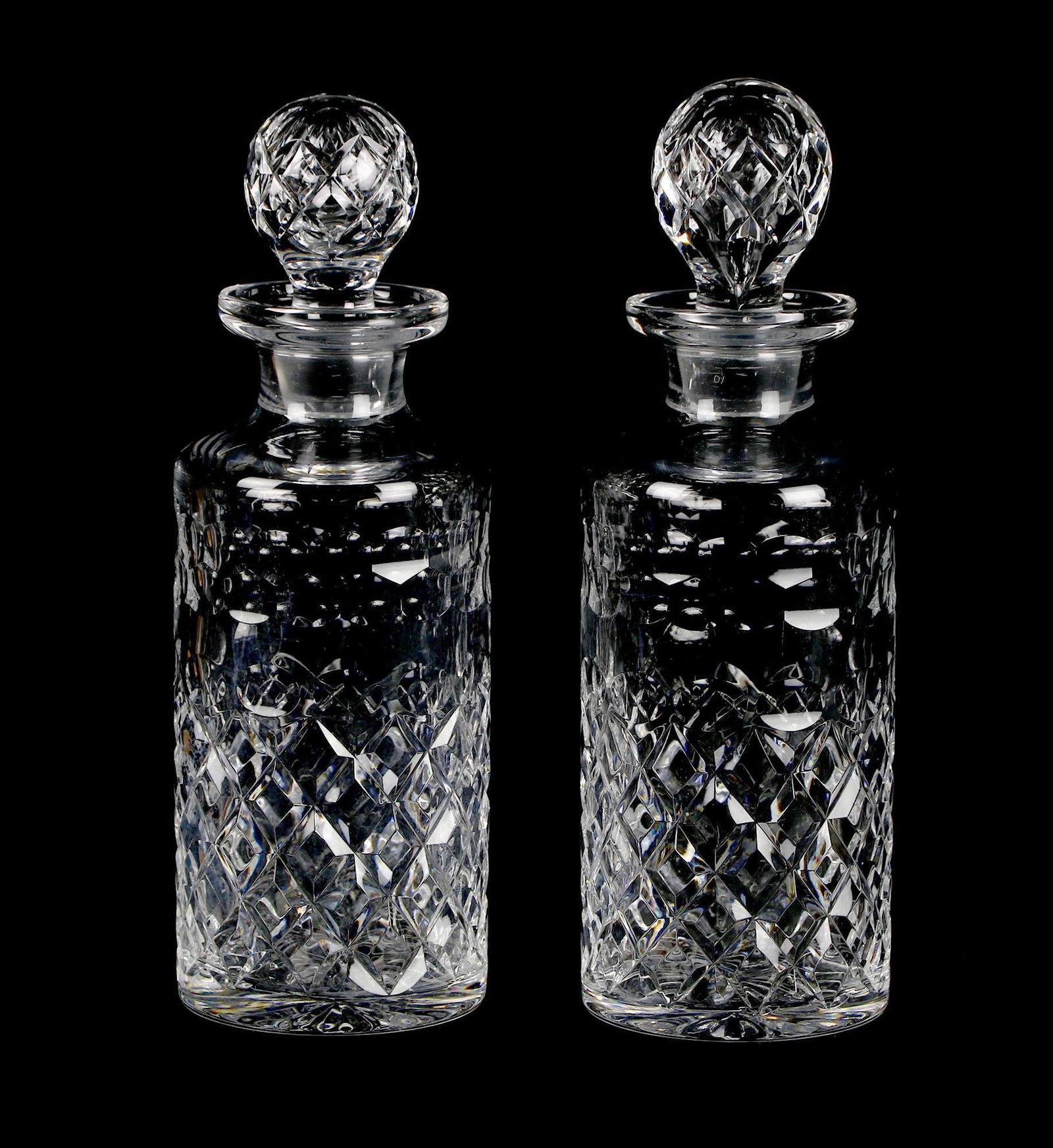 Pair of Webb Corbett Diamond Cut Crystal Decanters (1 of 2)