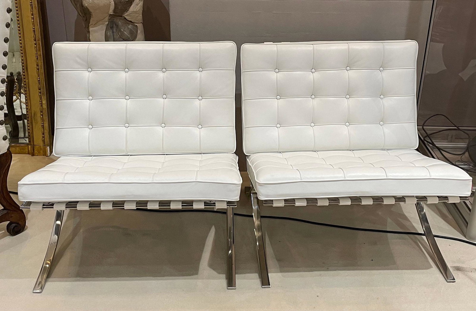 Pair of Knoll by Miles Van Der Rohe Barcelona Chairs (1 of 8)