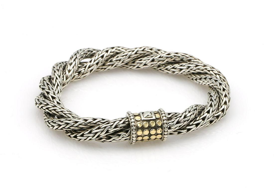 John Hardy Sterling / 18K Dot Triple Twist Bracelet (1 of 3)