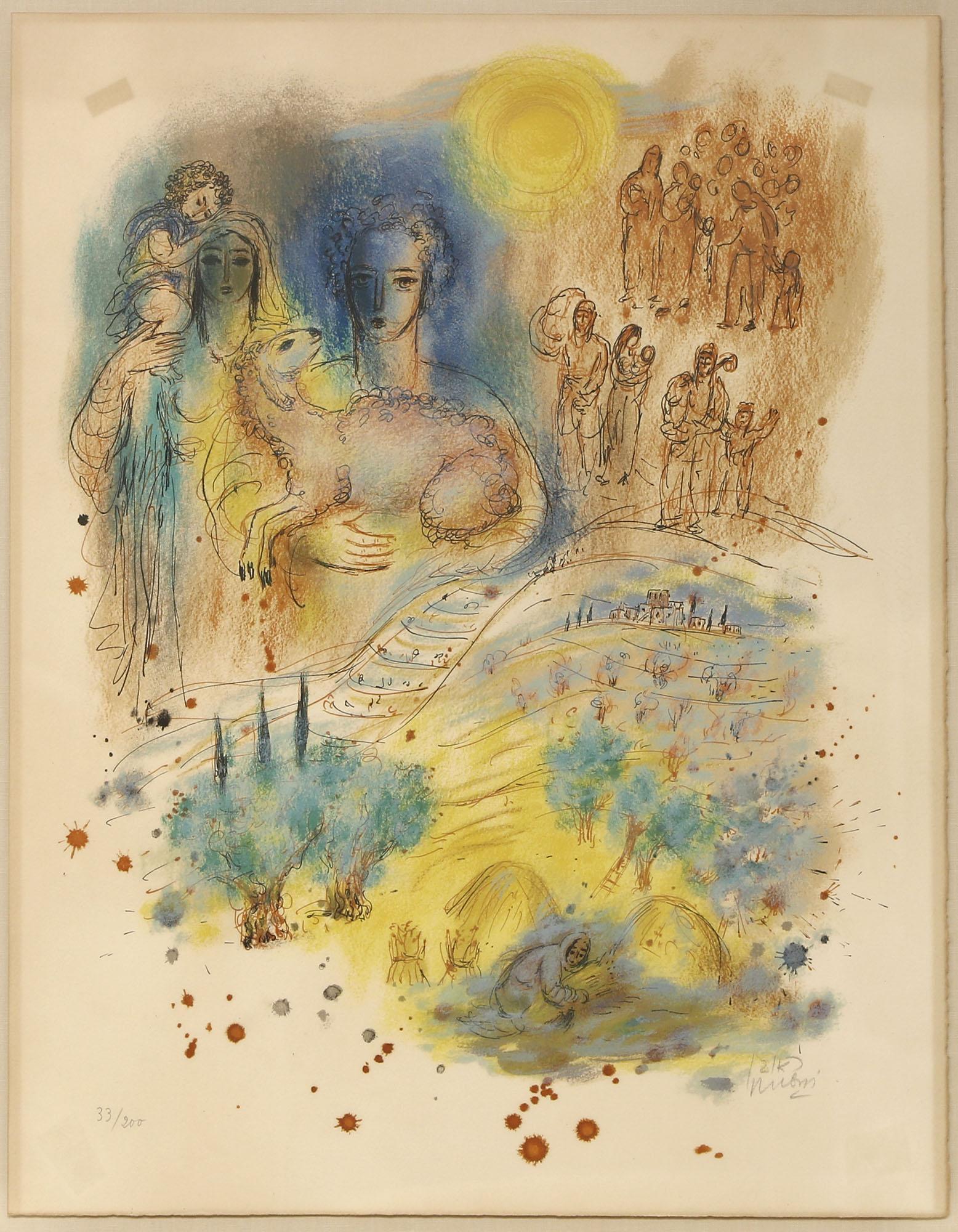 Reuven Rubin (Israeli, 1893-1974) Amos Lithograph (1 of 4)