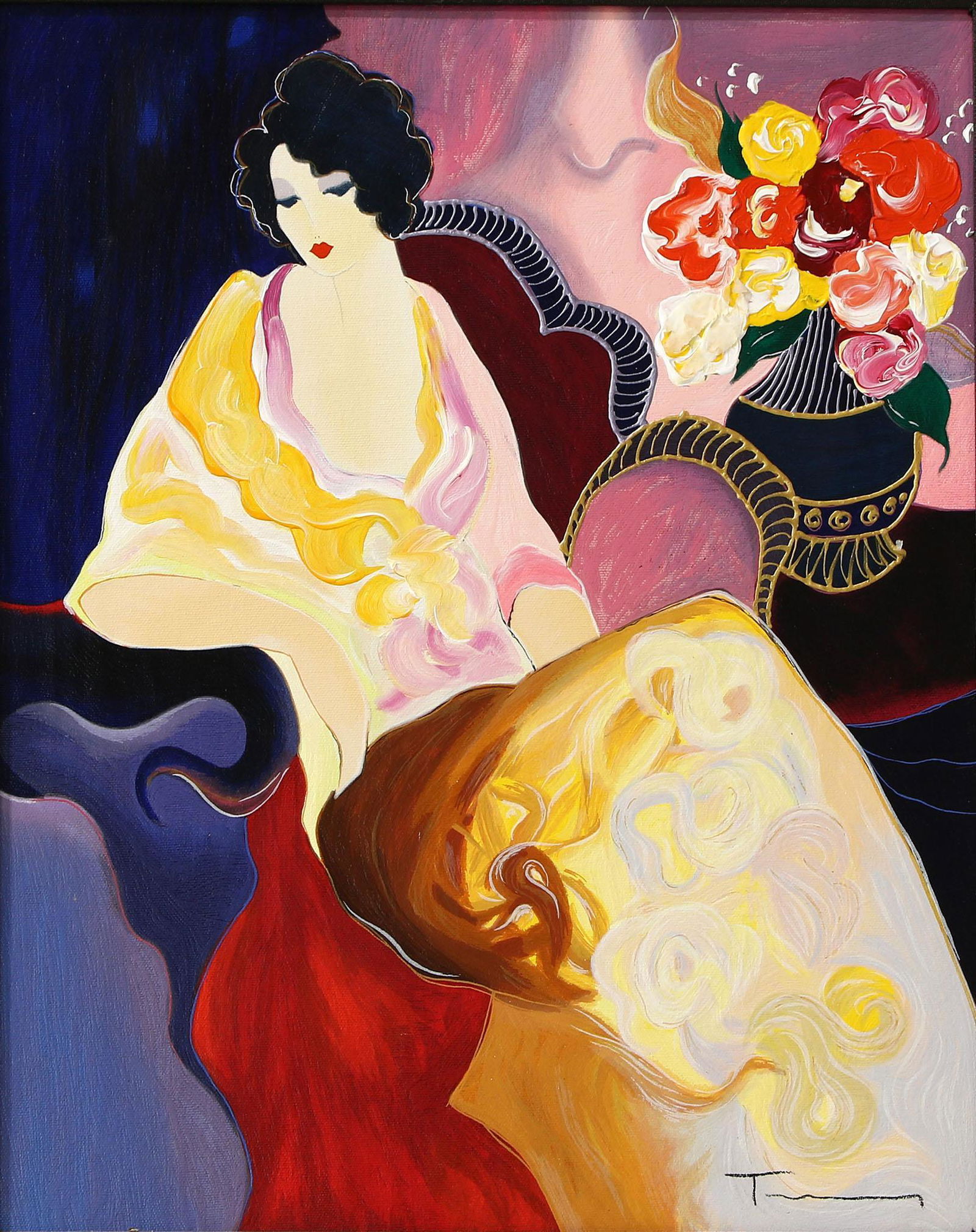 Itzchak Tarkay (Israeli, 1935-2012) Oil on Canvas (1 of 4)