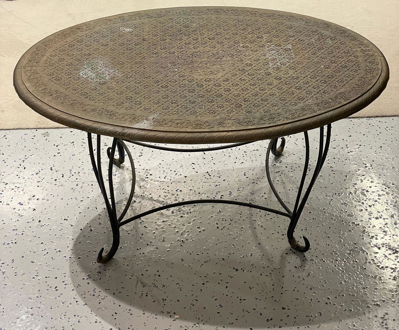 Oval Metal and Wood Accent Table (1 of 3)