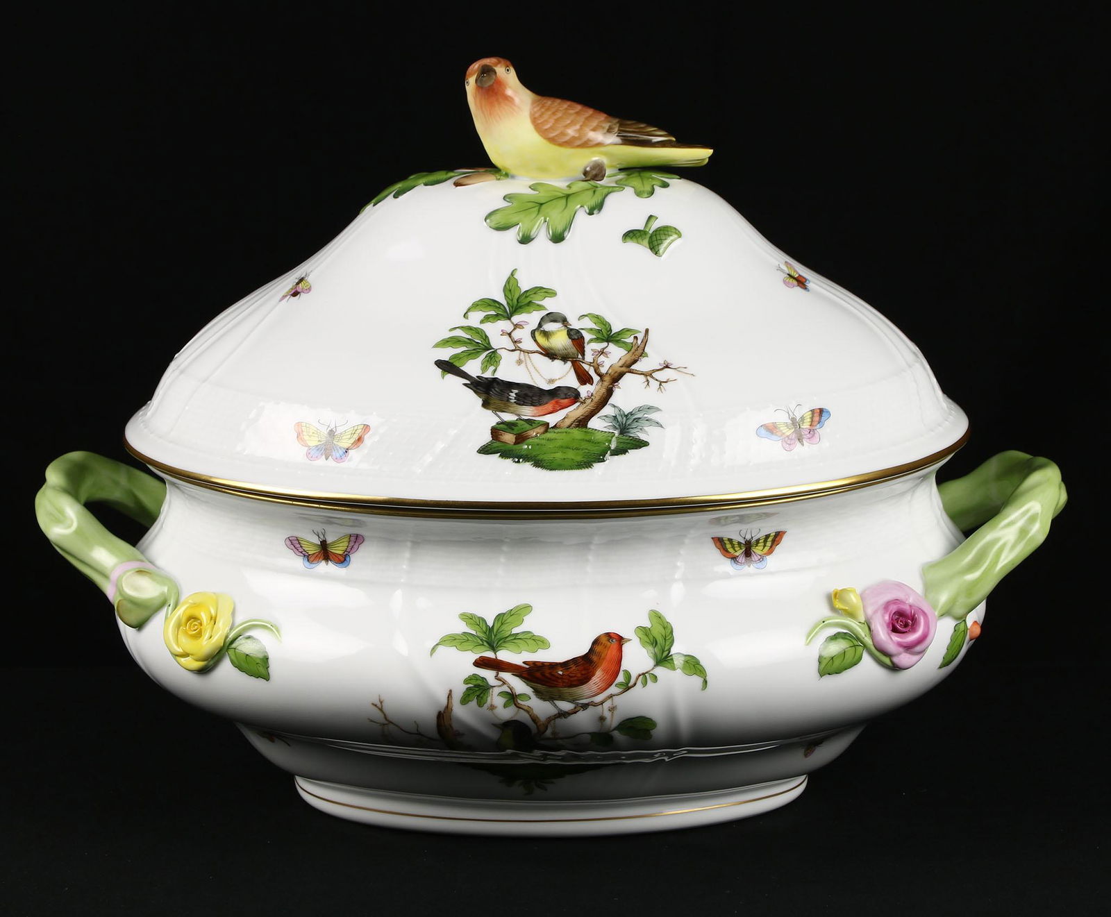 Herend Porcelain Rothschild Bird Soup Tureen (1 of 4)