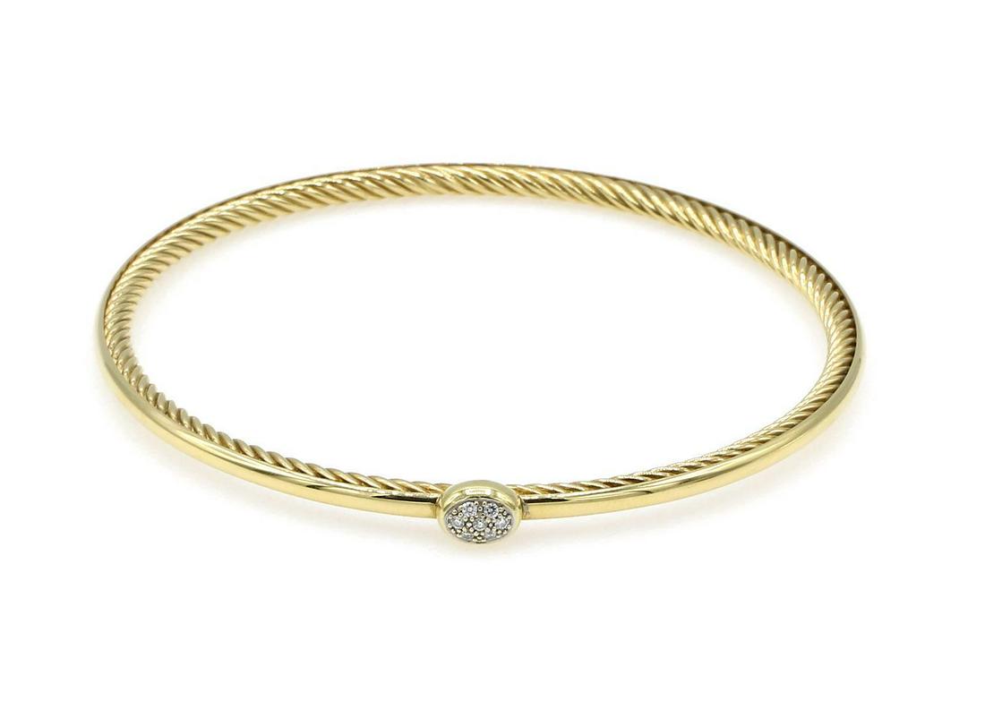 David Yurman 18K YG Pave Diamond Cable Bangle (1 of 3)