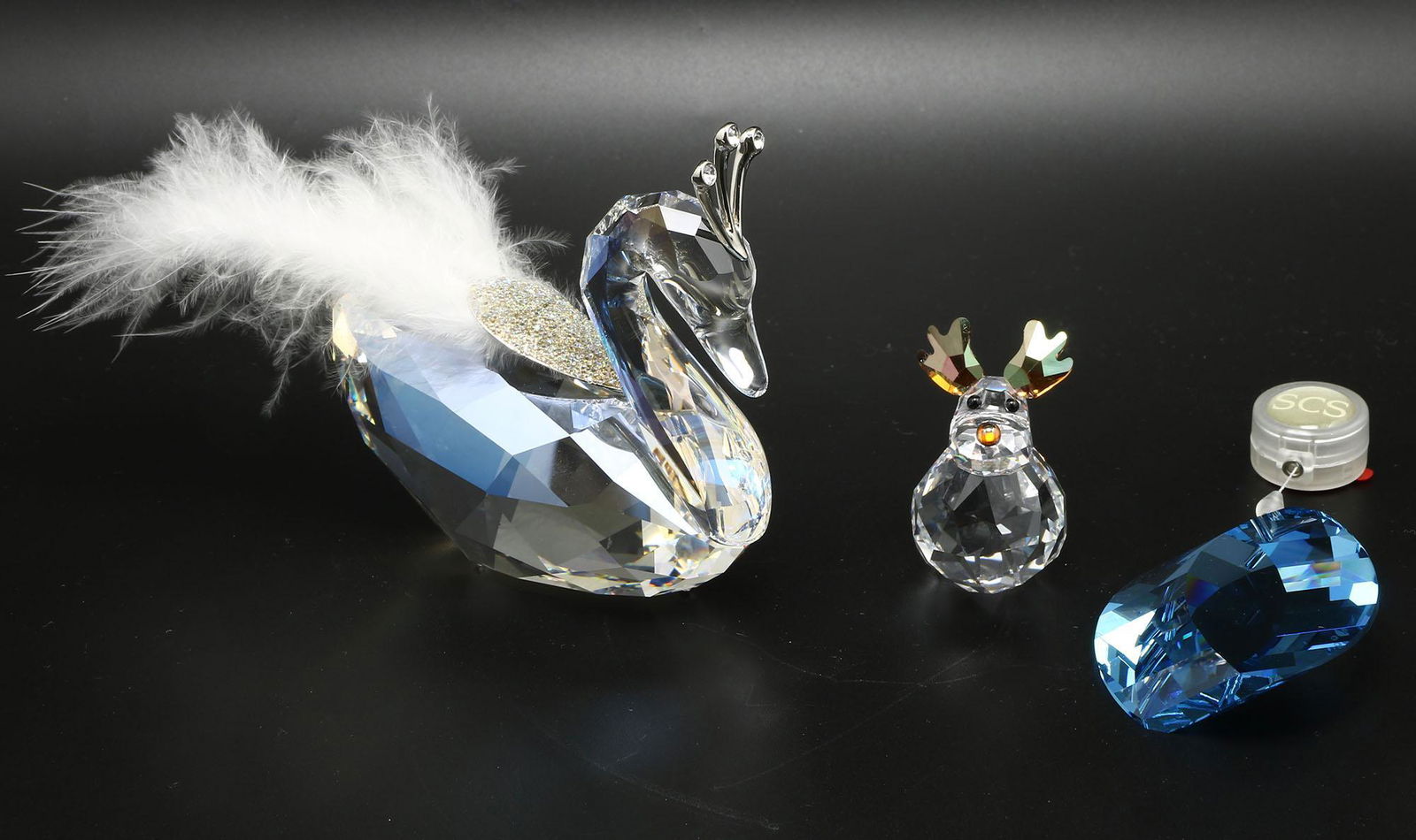 Swarovski Winter Swan Rocking Reindeer & SCS Ornament (1 of 2)