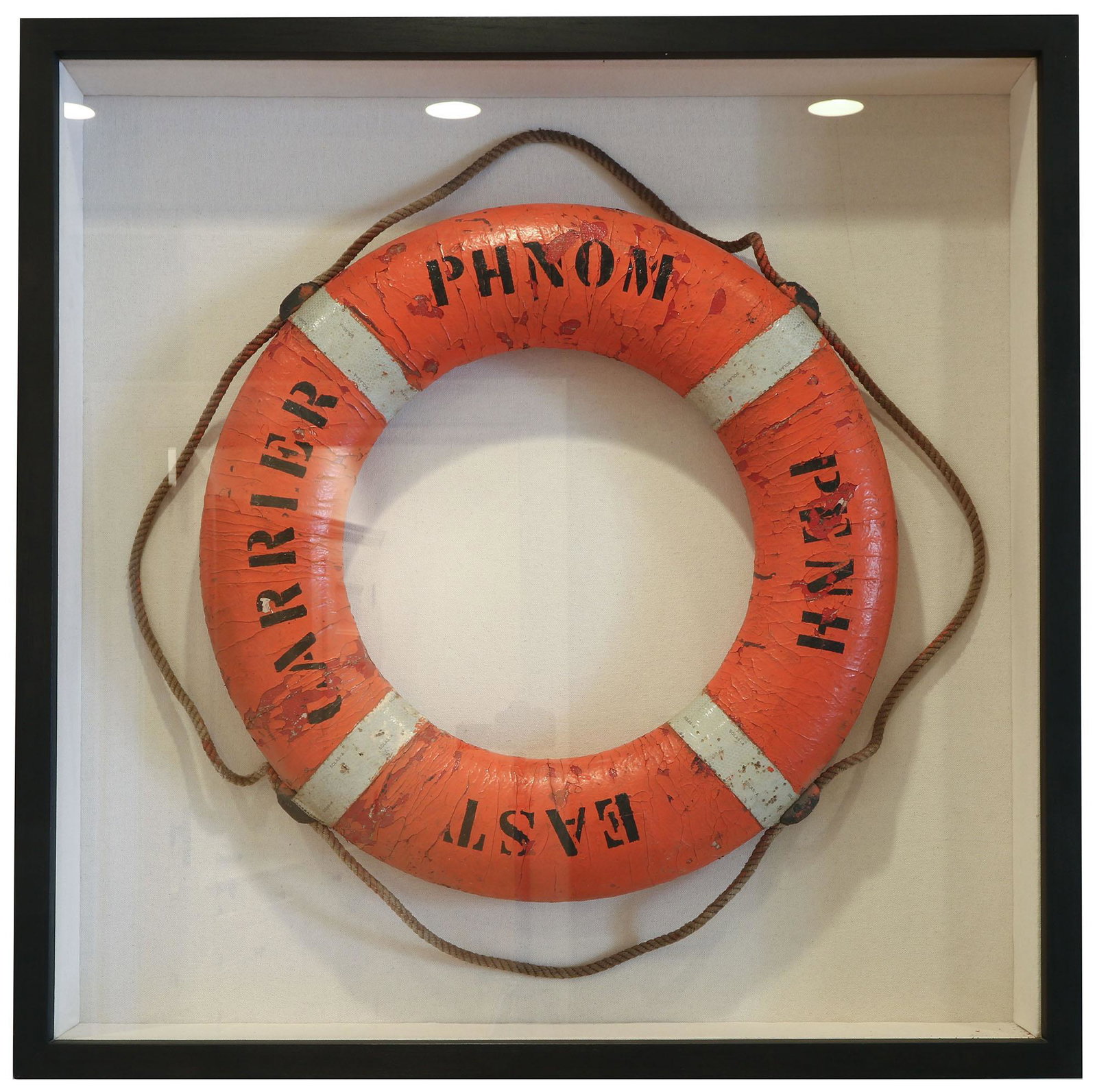 Framed Phnom Penh East Carrier Life Preserver (1 of 3)