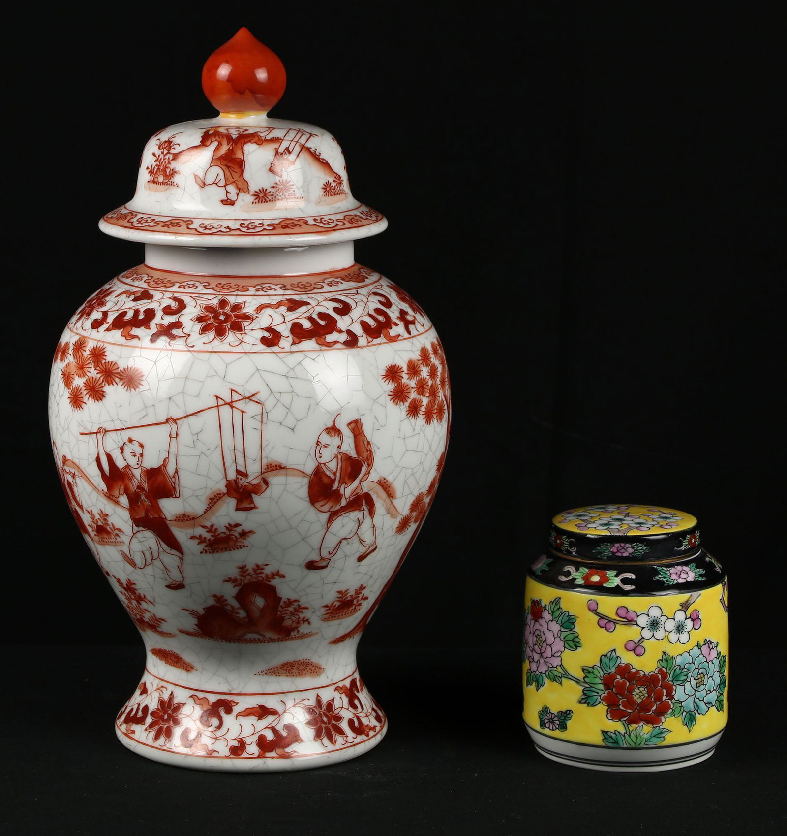 Chinese Porcelain Urn & Hand Painted Covered Jar (1 of 3)