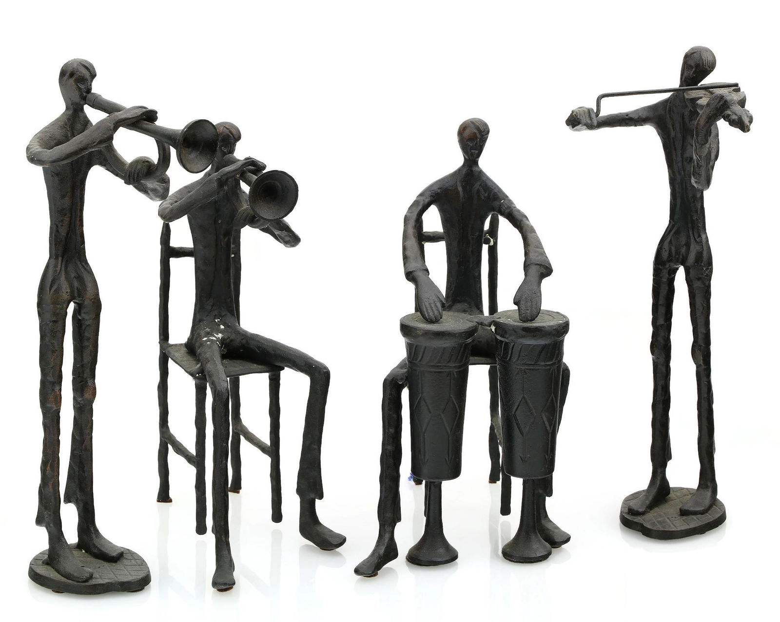 4 Piece Cast Iron Jazz Figural Quartet (1 of 2)