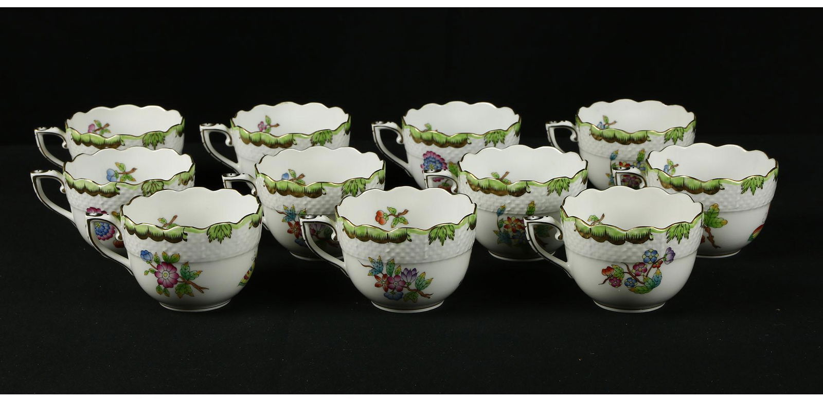 11 Herend Queen Victoria Coffee Mocha Cups w/ Saucers (1 of 7)