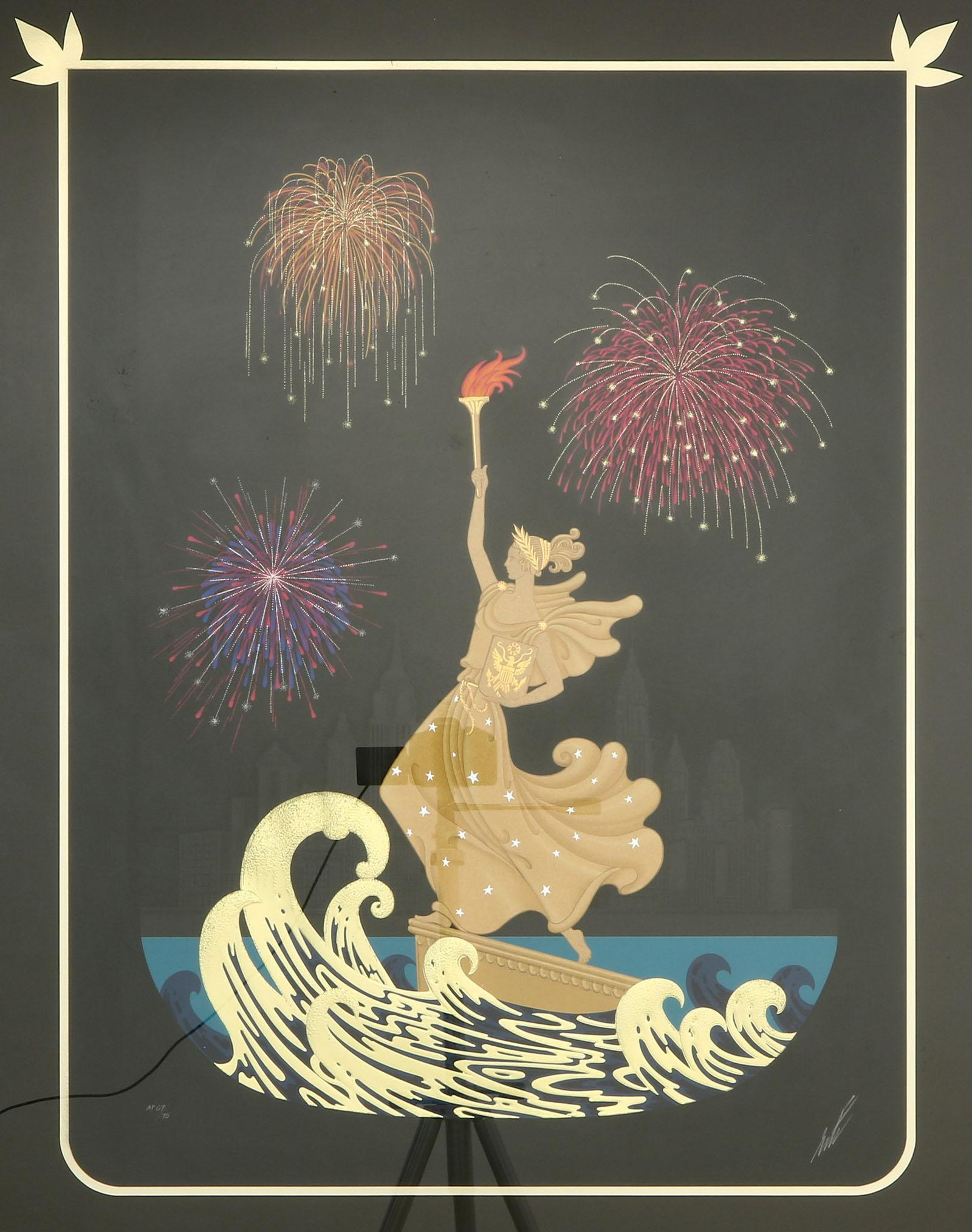 Erte Statue of Liberty Night Artist Proof Serigraph (1 of 3)