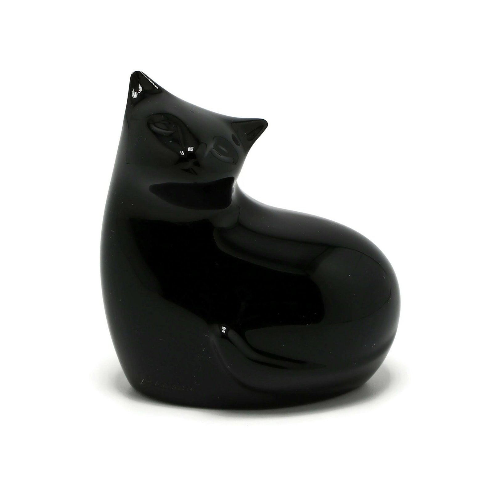 Baccarat Black Crystal Cat Figurine (1 of 4)