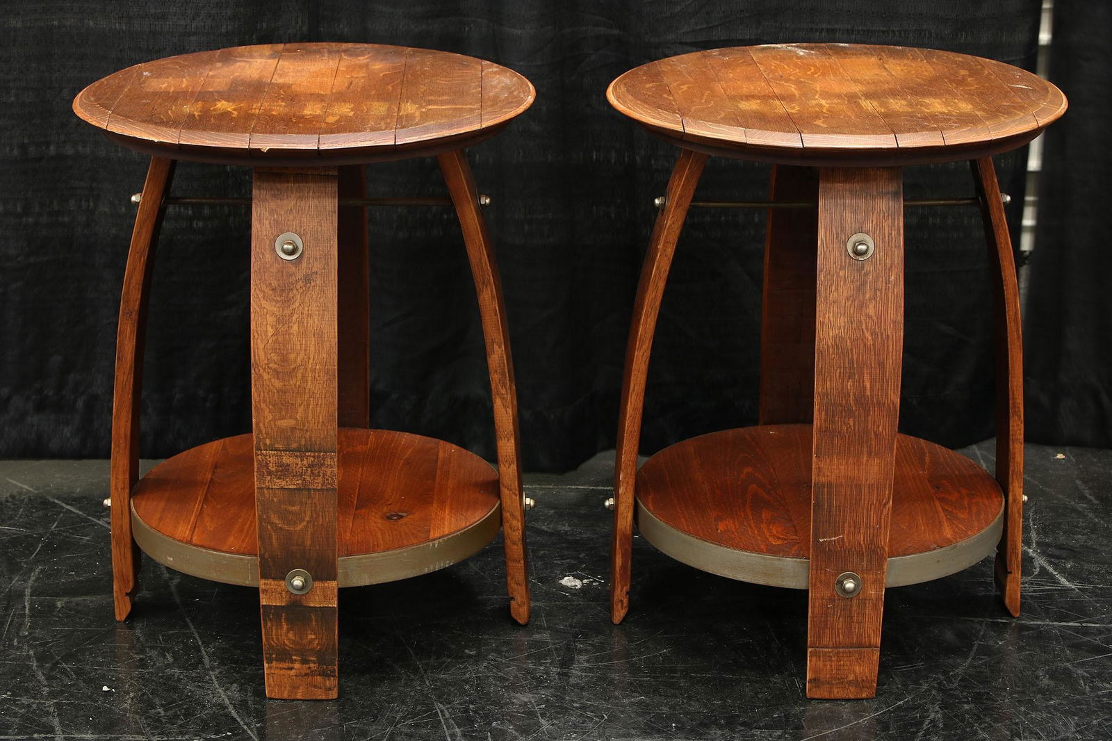 Pair of Double  Tier Circular End Table (1 of 5)