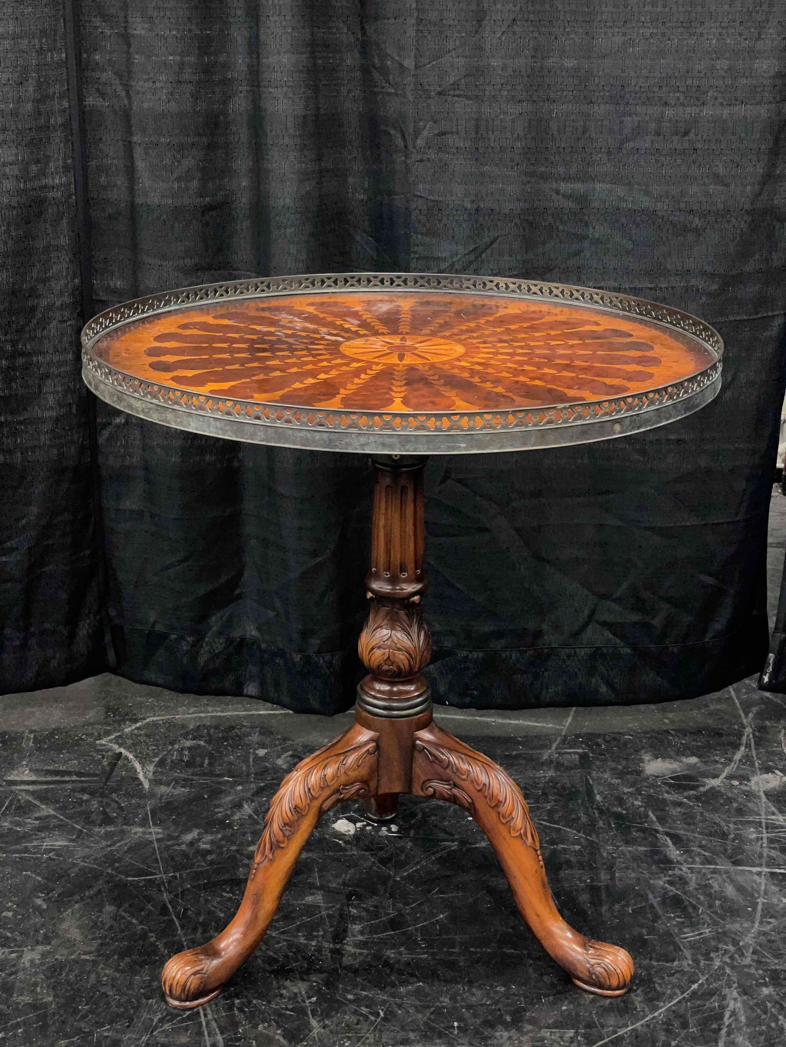 Inlaid Carved Side Table (1 of 3)