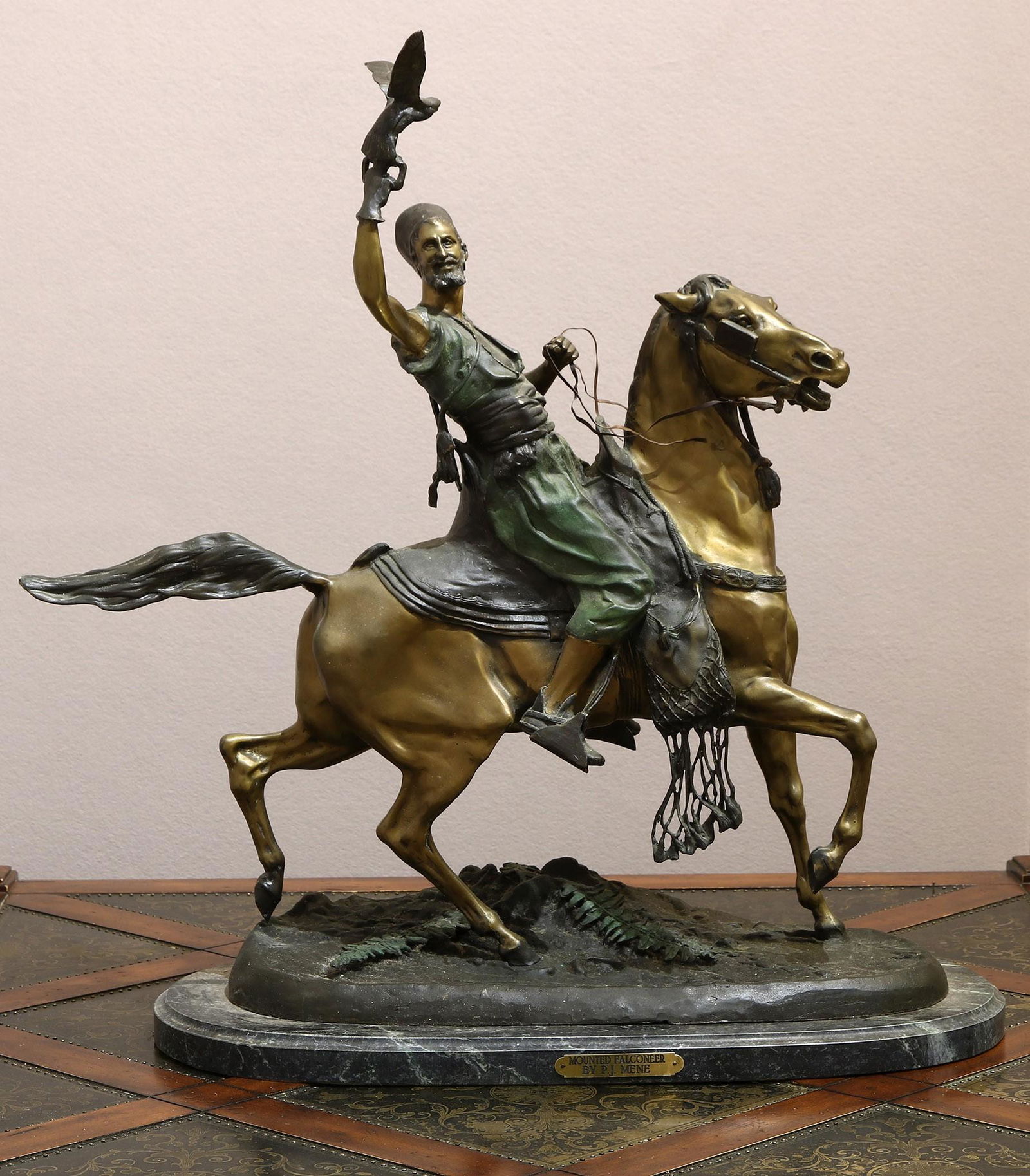 After P.J. Mene Mounted Falconeer Bronze (1 of 5)